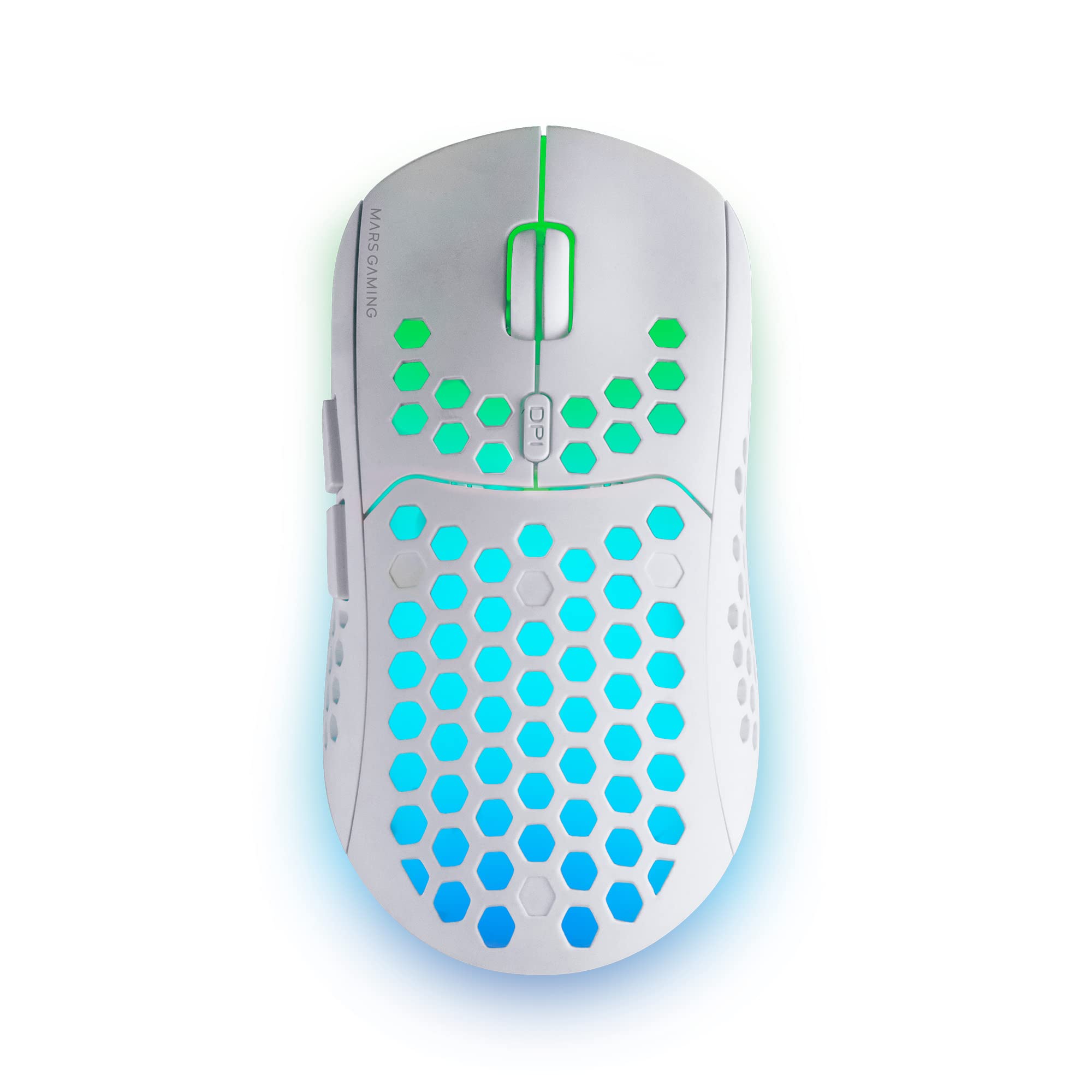 Mars Gaming MMW3W, Kabellose Gaming Maus, RGB Flow, Ultraleicht 79g, 3200DPI, Weiß
