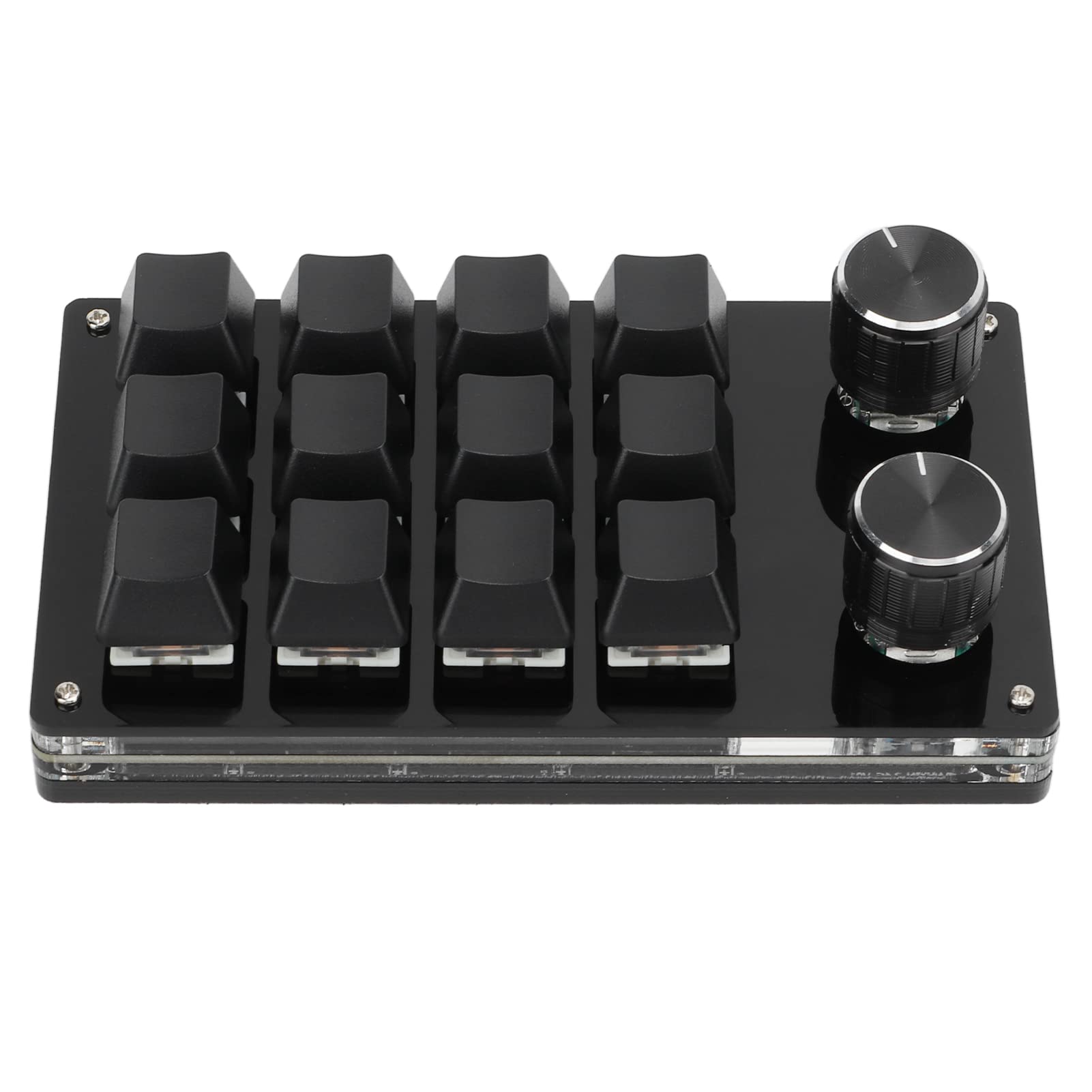 Einhändige Makro-mechanische Tastatur, tragbare multifunktionale mechanische Einhand-Gaming-Tastatur mit 12 vollständig programmierbaren Tasten und Knöpfen, für, für Linux, für(Schwarz)
