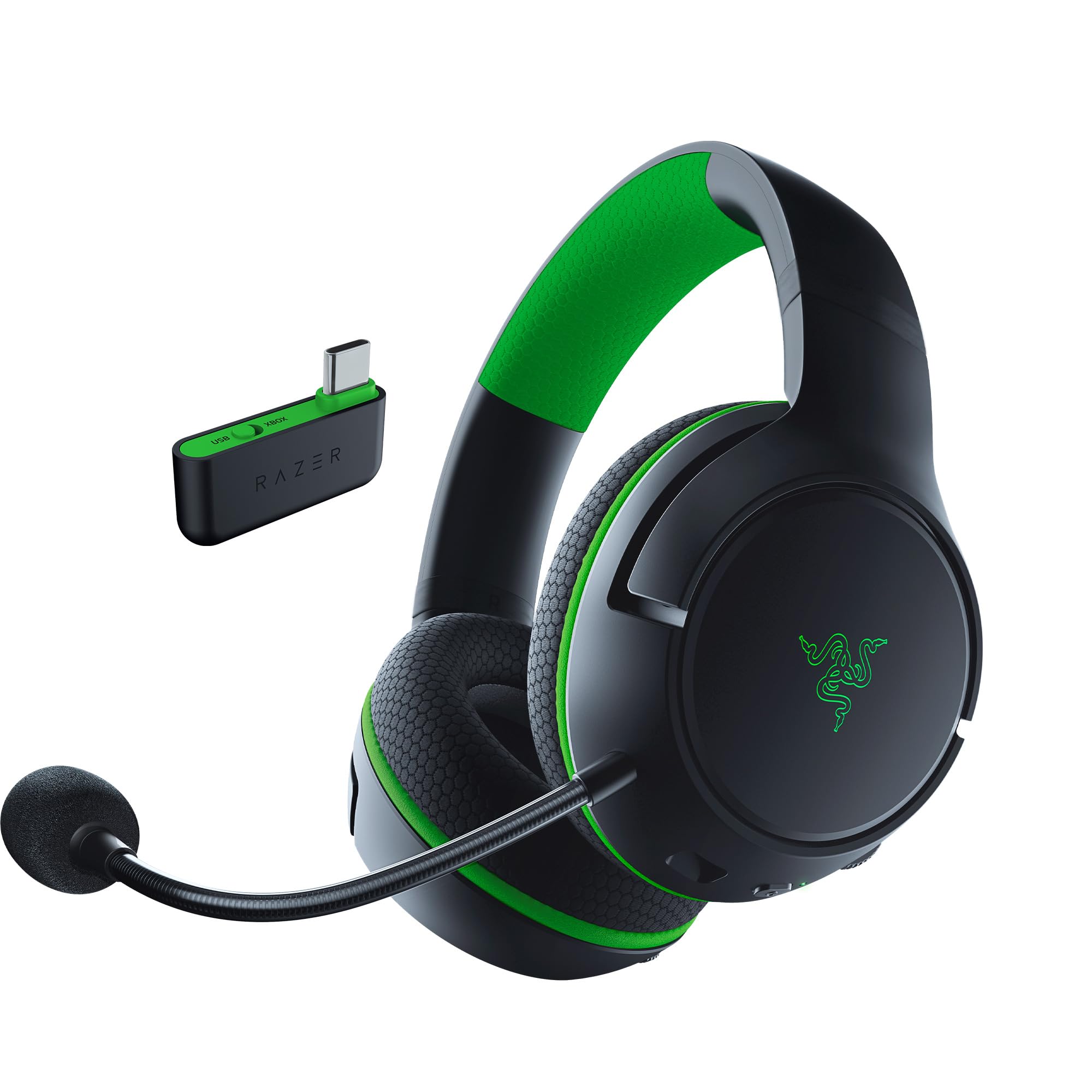 Razer Kaira HyperSpeed - Kabelloses Multiplattform-Gaming-Headset für Xbox (HyperSpeed Wireless, Triforce 50-mm-Treiber, HyperClear Kardioiden-Mik, FlowKnit Memory Foam Ohrpolster) Schwarz