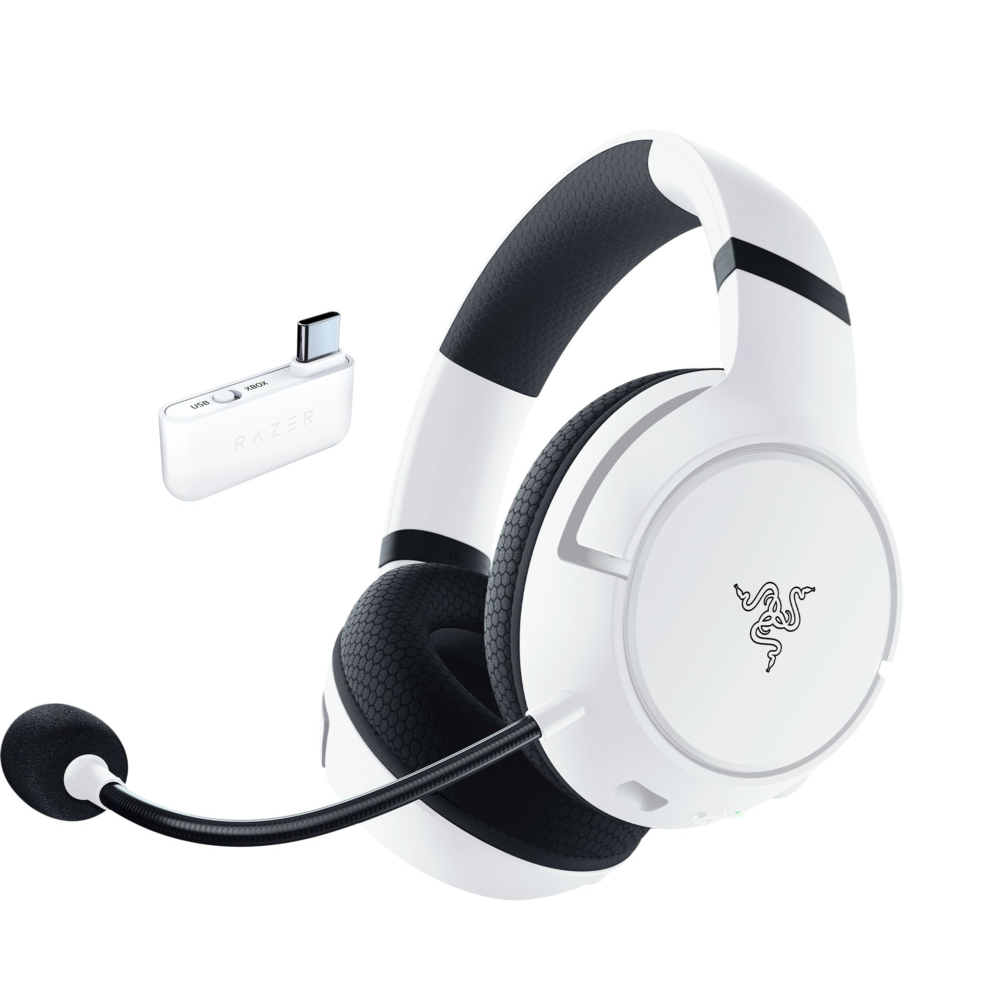 Razer Kaira HyperSpeed - Kabelloses Multiplattform-Gaming-Headset für Xbox (HyperSpeed Wireless, Triforce 50-mm-Treiber, HyperClear Kardioiden-Mik, FlowKnit Memory Foam Ohrpolster) Weiß