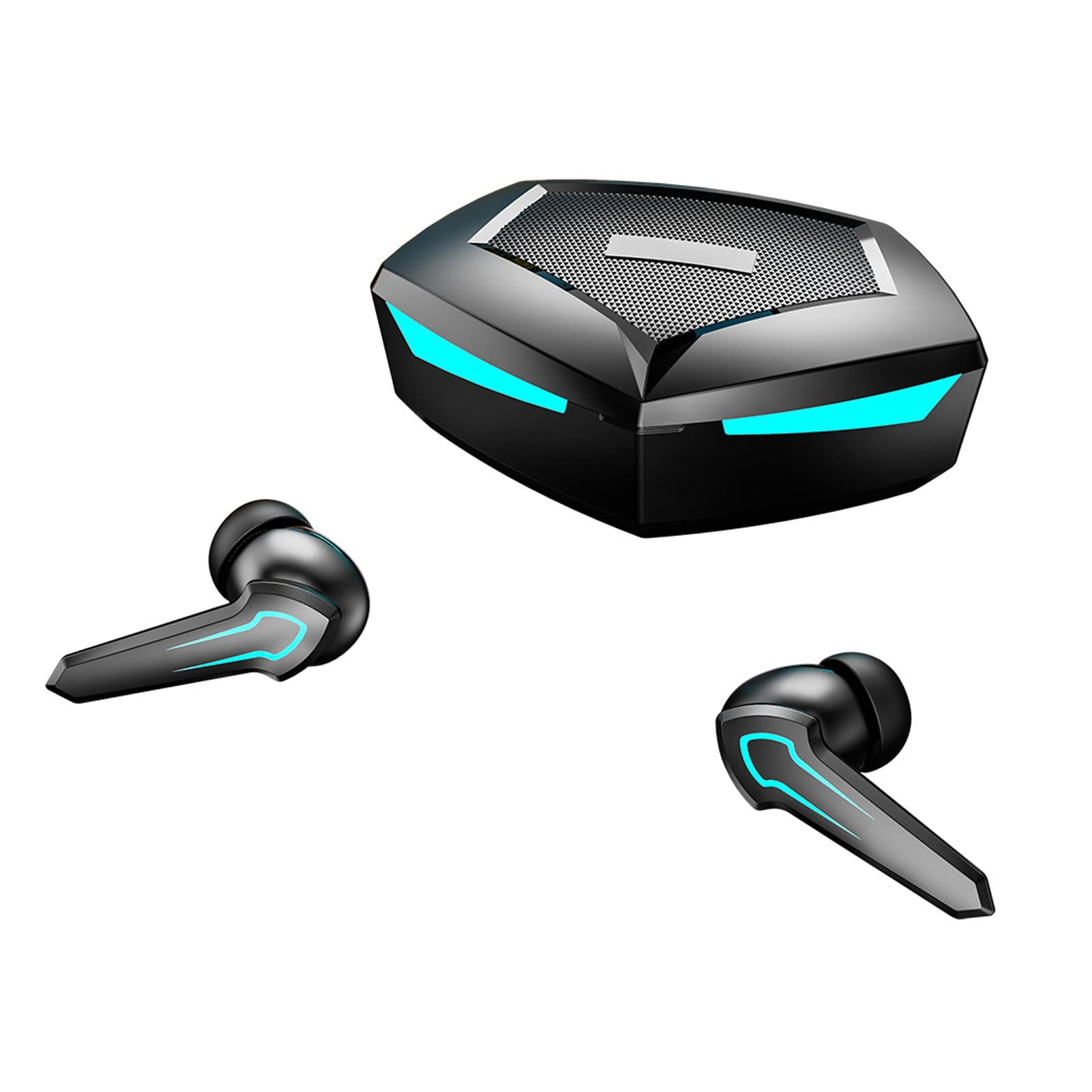 Zunate Kabellose Gaming-Ohrhörer, Bluetooth 5.2-Headset mit Zwei Modi, Integriertes Mikrofon, 45 Ms Extrem Niedrige Latenz, Synchronisiert Audio Vollständig mit Video(Schwarz)