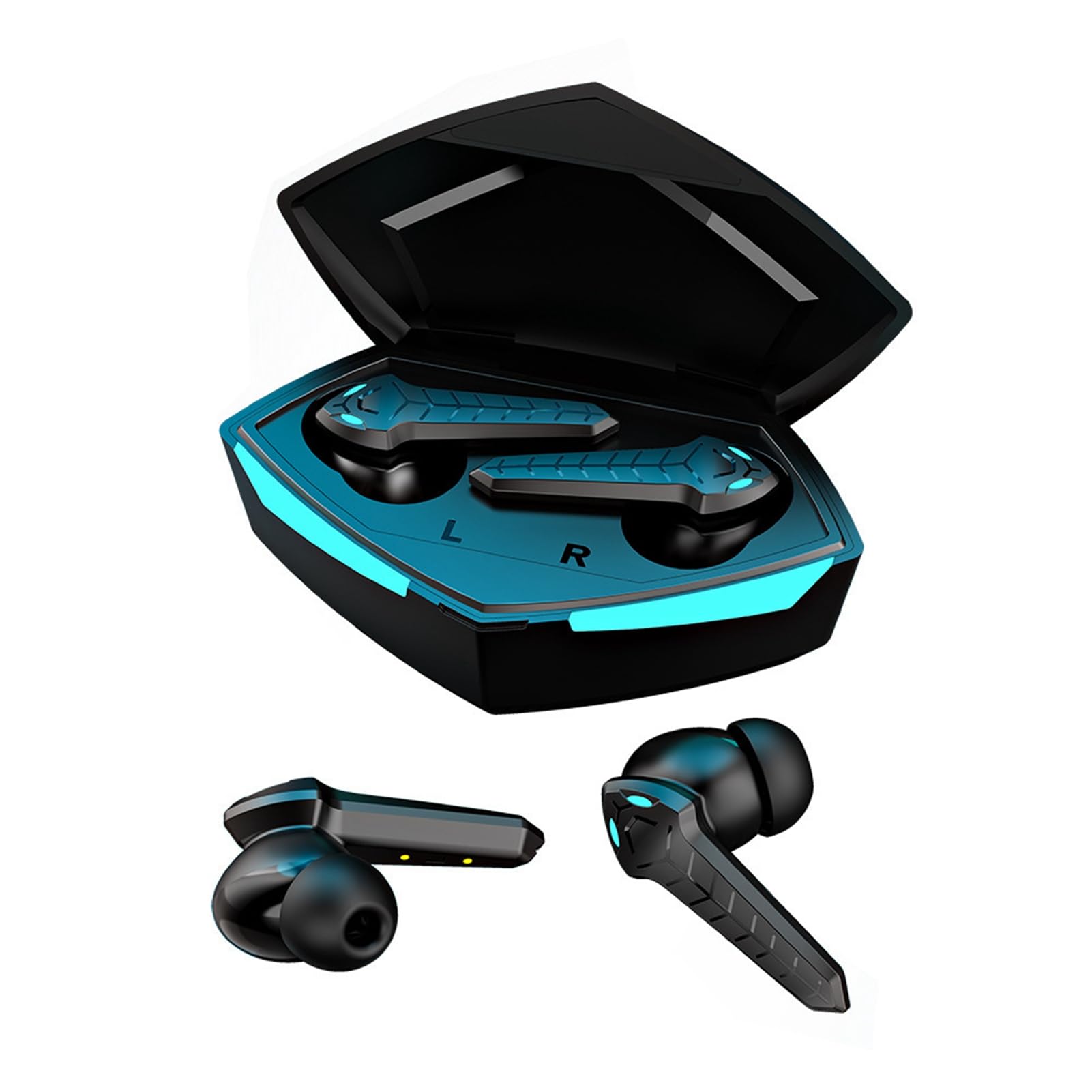 Annadue Bluetooth-Ohrhörer, kabellose Gaming-Kopfhörer, 45 ms, ultra-niedrige Latenz, Dual-Modi, integriertes Mikrofon, Schwarz