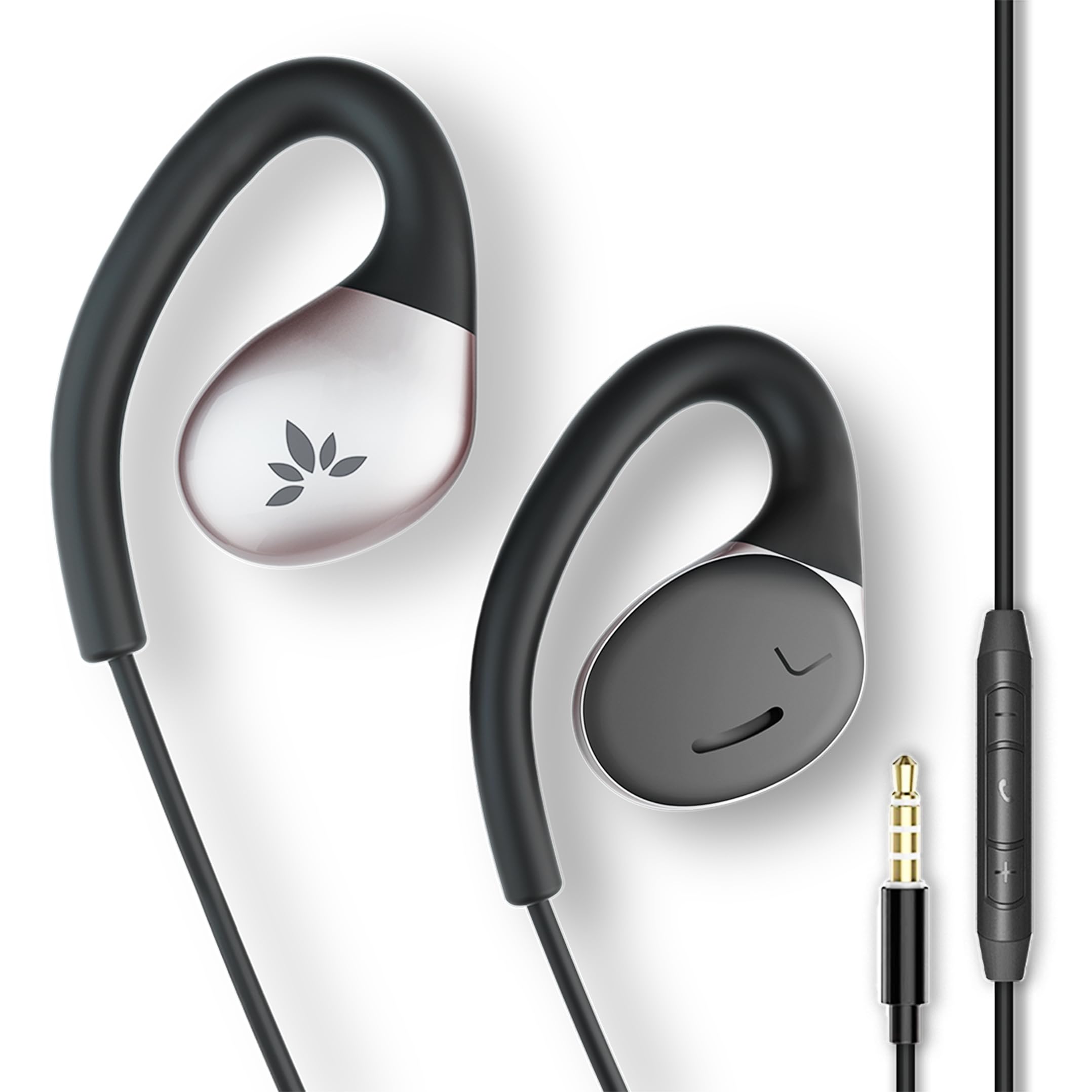 Avantree Resolve (Klein-Mittel) – Kabelgebundene Open-Ear Kopfhörer mit Mikrofon & Über-Ohr-Haken, für Frauen, Kinder & Junge Männer, ideal für Büro, Outdoor & Zuhause, 3,5mm AUX