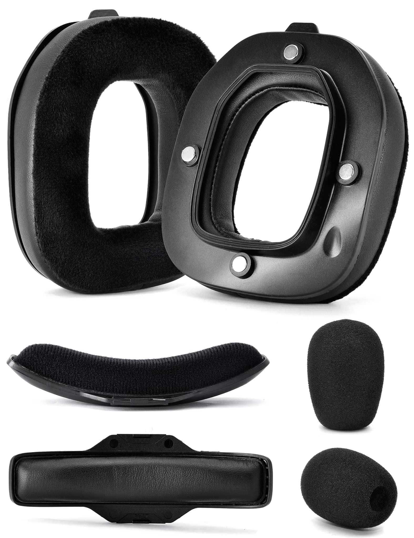 A40 TR Mod Kit – Defean Ersatz-Ohrpolster und Kopfband, kompatibel mit Astro Gaming A40 TR Headset, Ohrpolster, geräuschunterdrückender Schaumstoff, zusätzliche Dicke (schwarzes Protein und Velours)