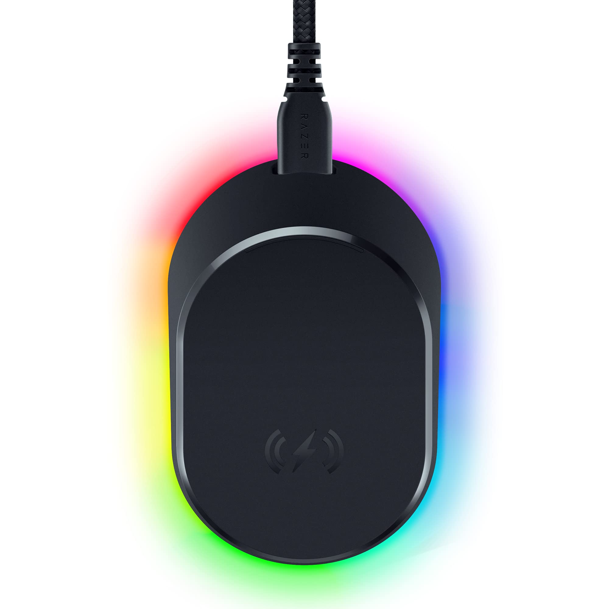 Razer Mouse Dock Pro mit kabellosem Ladepuck: magnetisches kabelloses Laden - Integrierter HyperPolling 8K Hz Transceiver - Anti-Rutsch-Basis - Chroma RGB-Beleuchtung - Klassisches Schwarz