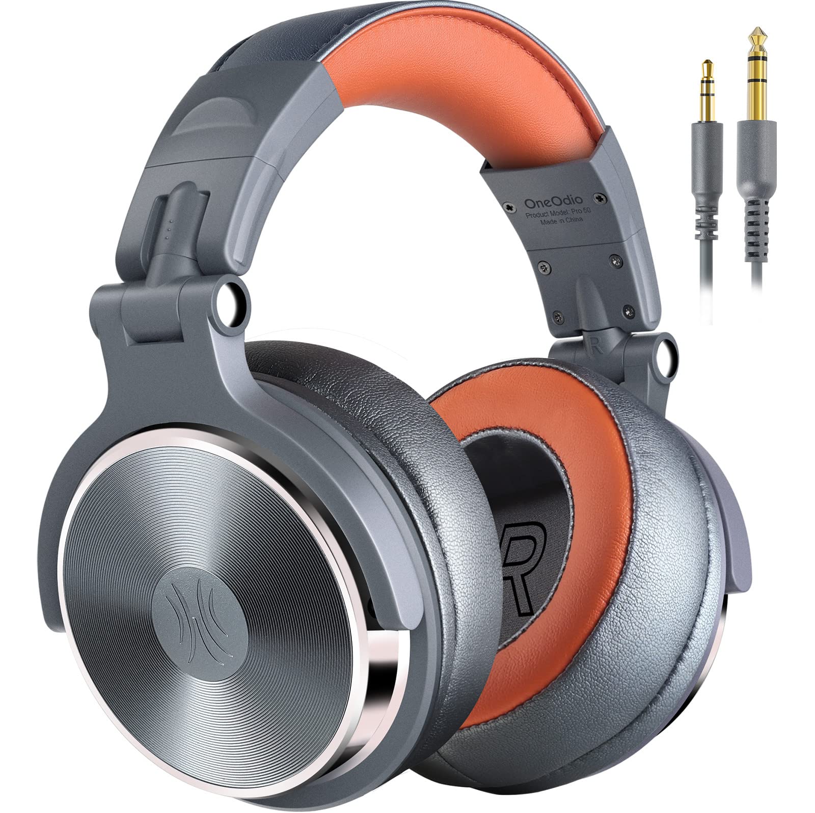 OneOdio Over Ear Kopfhörer mit Kabel, HiFi Studiokopfhörer mit Hi-Res, 50mm Treiber, Share-Port, Große Ohrmuscheln, 6,35 & 3,5mm Klinke, Geschlossene DJ Headphones für Podcast, Handy, PC (Pro 50)