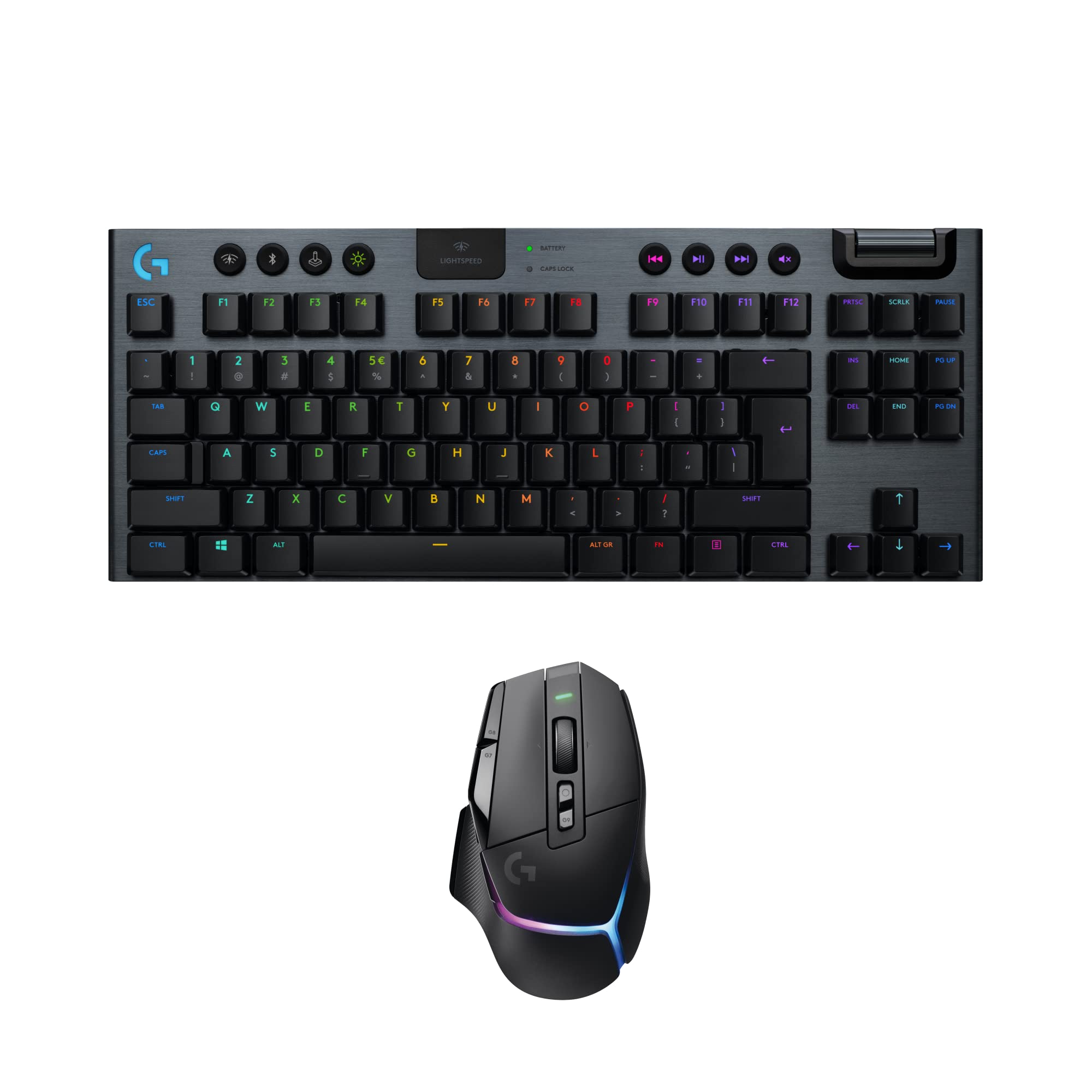 Logitech G G502 X PLUS Optische kabellose Gaming-Maus und G915 TKL Mechanische kabellose Gaming-Tastatur ohne Ziffernblock – LIGHTSYNC RGB, LIGHTSPEED – PC/Notebooks, Schwarz