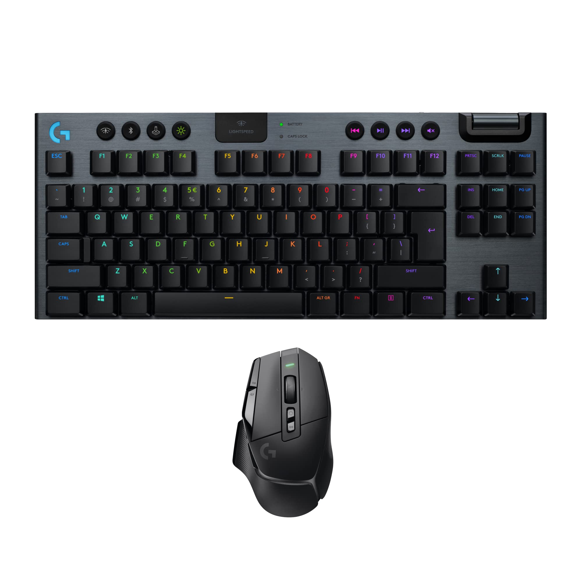 Logitech G502 X LIGHTSPEED kabellose Gaming-Maus + G915 TKL kabellose mechanische LIGHTSPEED RGB-Gaming-Tastatur ohne Ziffernblock, LIGHTFORCE, HERO 25K, PC/Windows/macOS - Schwarz