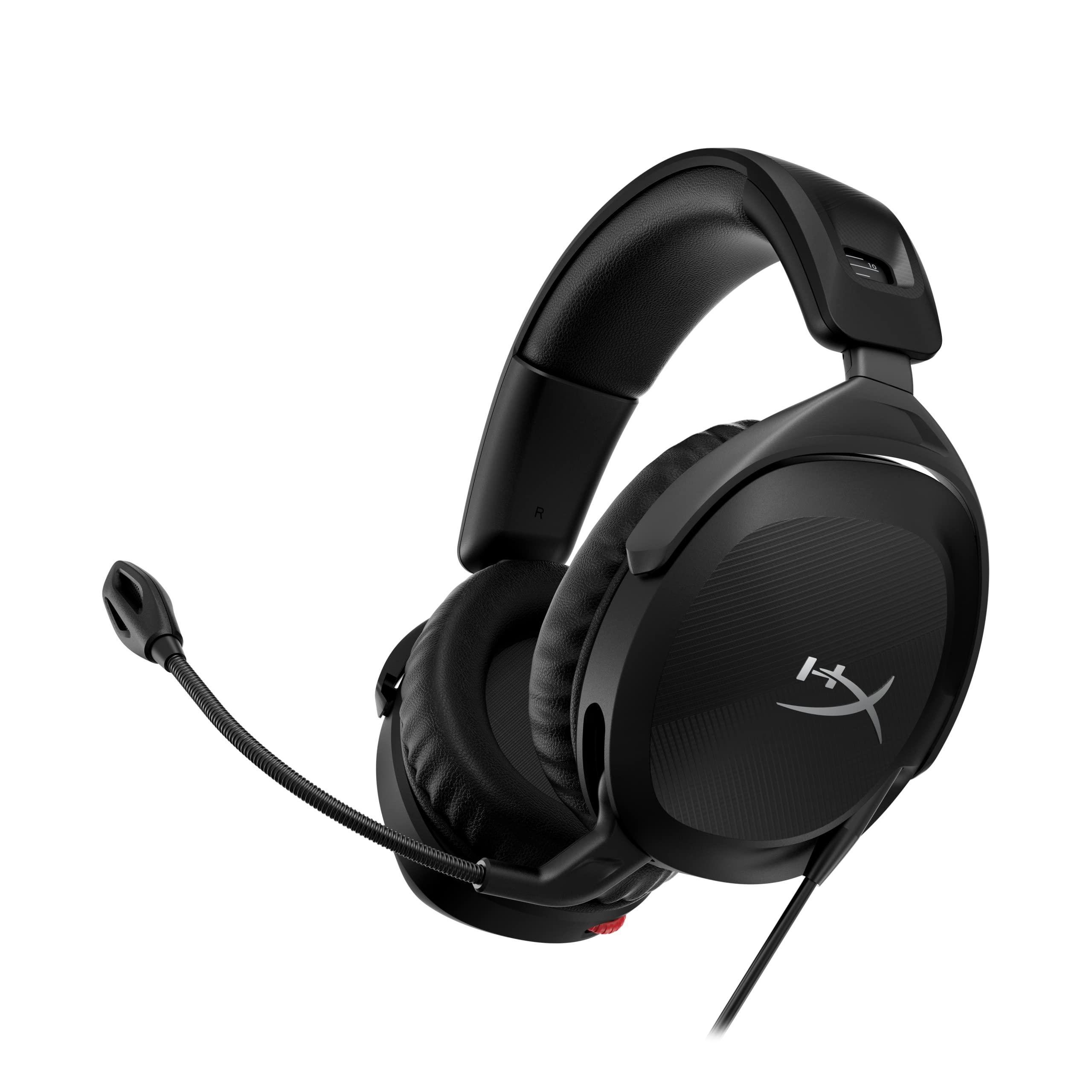 HyperX Cloud Stinger 2 – Größe neu definiert, Leichtes Over-Ear-Headset mit Mikrofon, Stummschaltung durch Wegklappen des Mikrofons, 50mm-Treiber, PC kompatibel, Schwarz