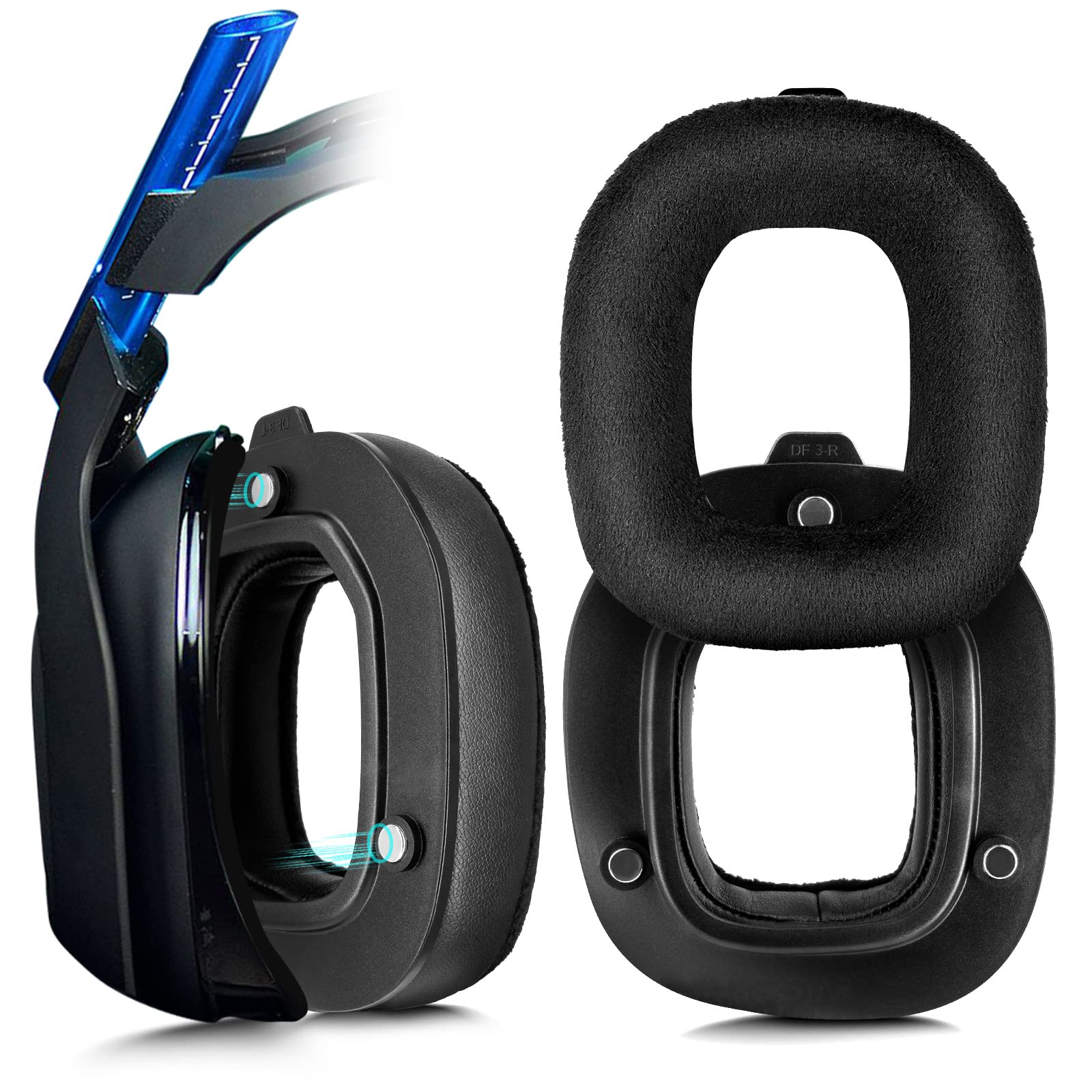 Ersatz-Ohrpolster für Astro A50 GEN3 Headset – A50 Zubehör/Ohrpolster/Ohrmuscheln (Leder und Flanell-Ohrpolster)
