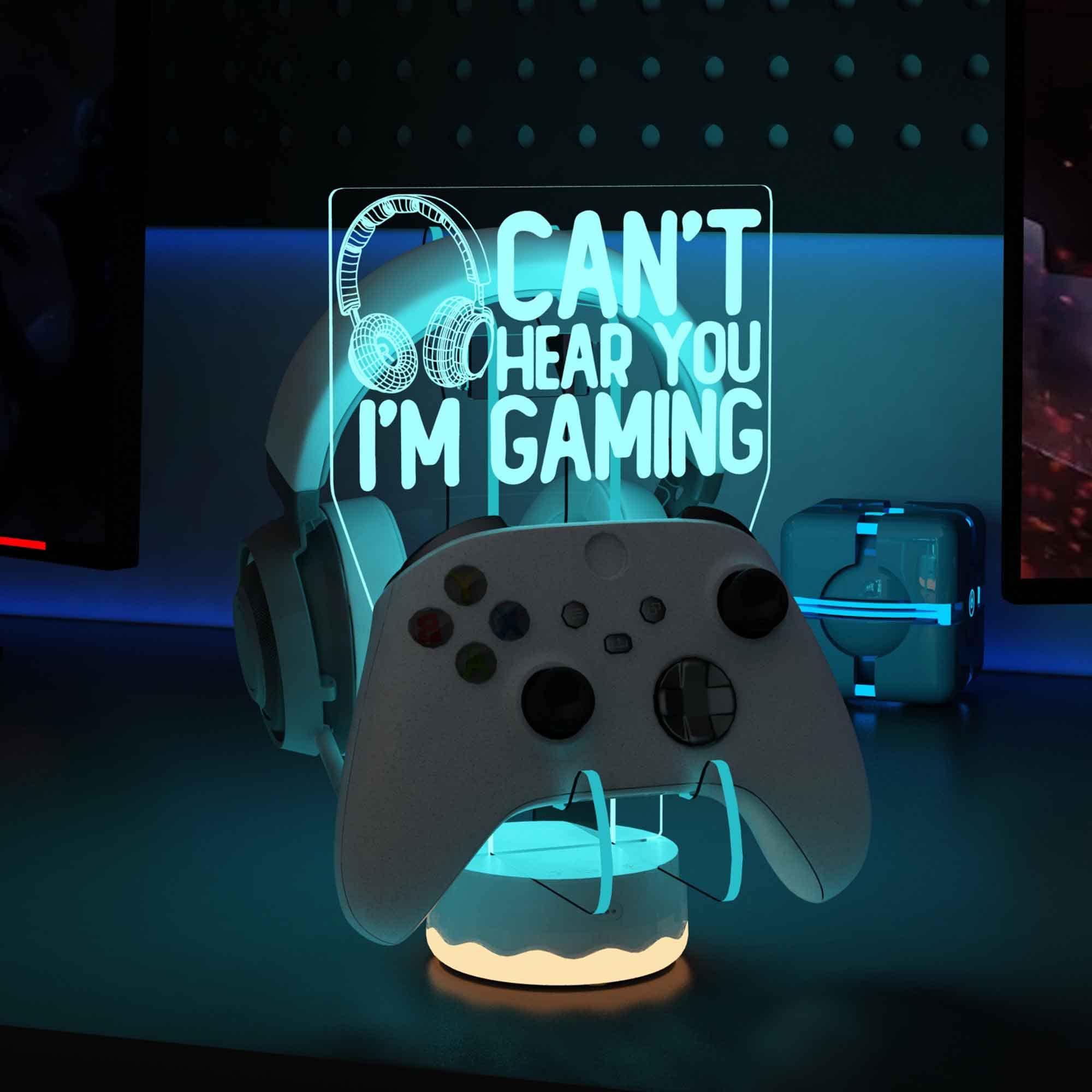 Ammonite Kopfhörer Controller Ständer Light up, 16 Farben 3D LED Lichter Headset Gamepad Halter, Game Controller Hänger für alle Universal Gaming PC Zubehör
