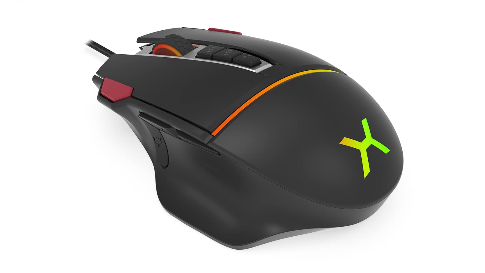 KRUX Fuze PRO, Kabelgebundene Gaming-Maus für Gamer, RGB-Beleuchtung, Huano-Schalter, 12000 DPI, 11 Tasten