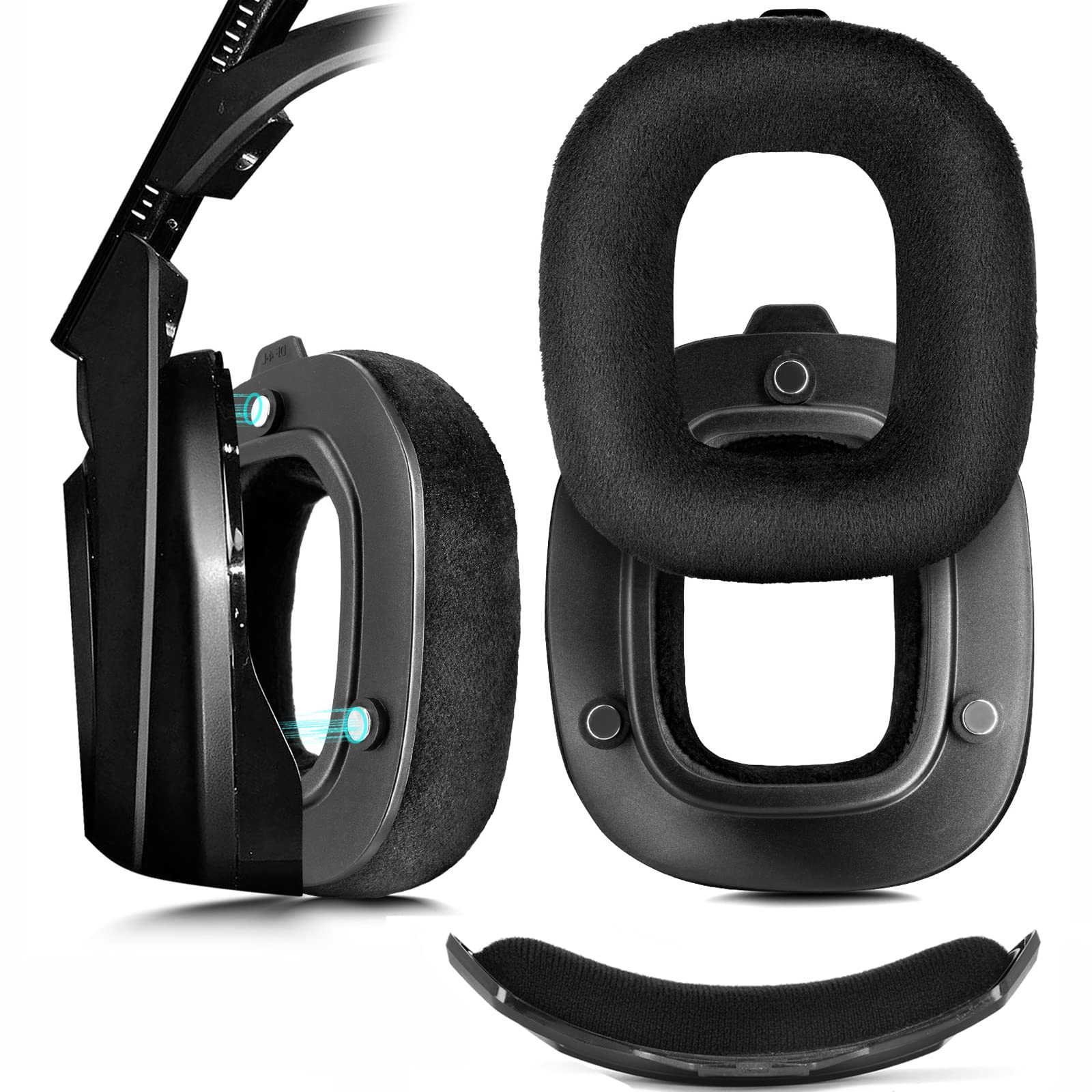 Ersatz-Ohrpolster für Astro A50 GEN3 Headset – A50 Zubehör/Ohrpolster / Ohrmuscheln (Flanell-Ohrpolster + Stirnband)