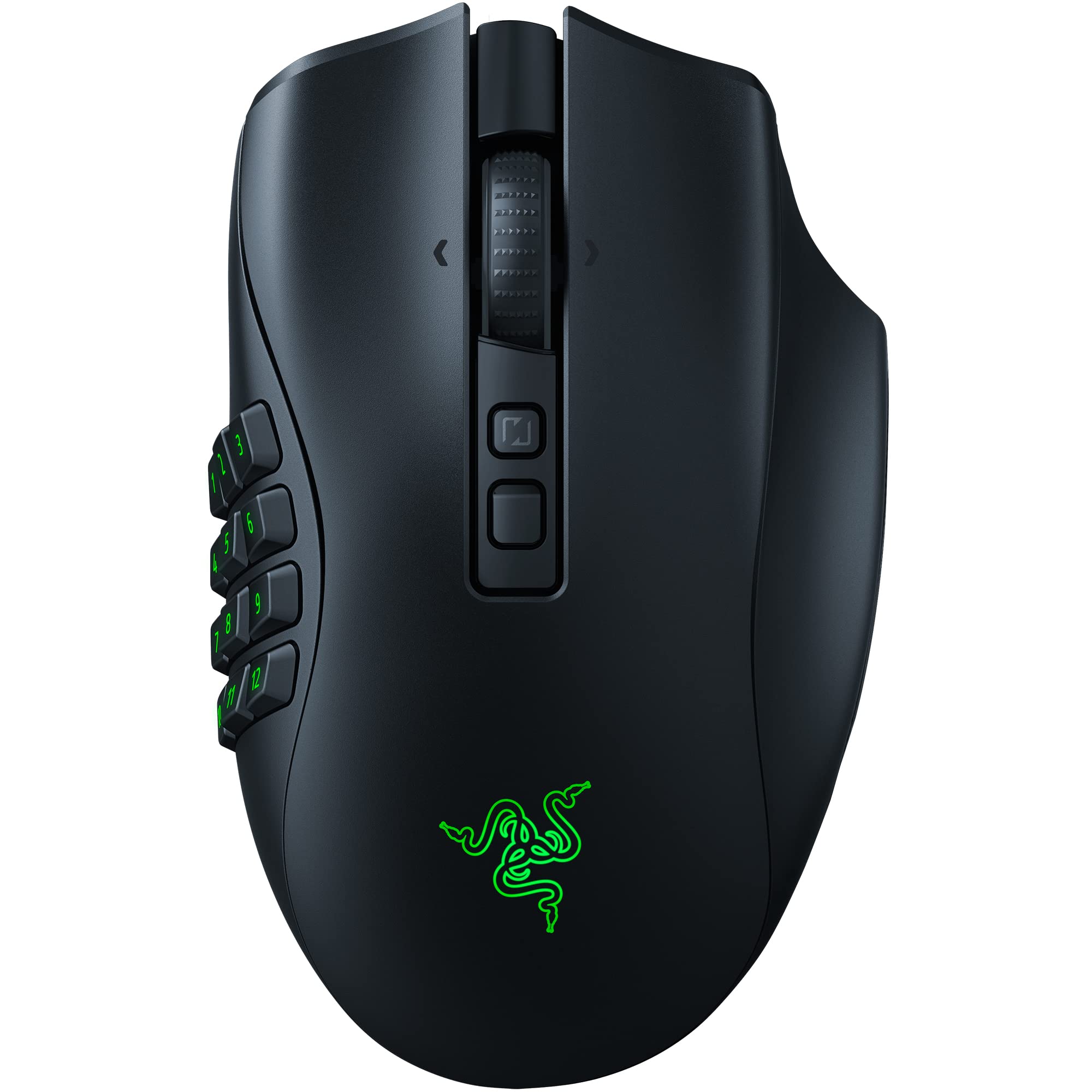 Razer Naga V2 Pro - Kabellose MMO-Gaming-Maus (HyperScroll Pro Rad, Anpassungsfähigkeit und Kontrolle, HyperSpeed Wireless, Focus Pro 30K Optischer Sensor, Optische Mouse Switches Gen-3) Schwarz