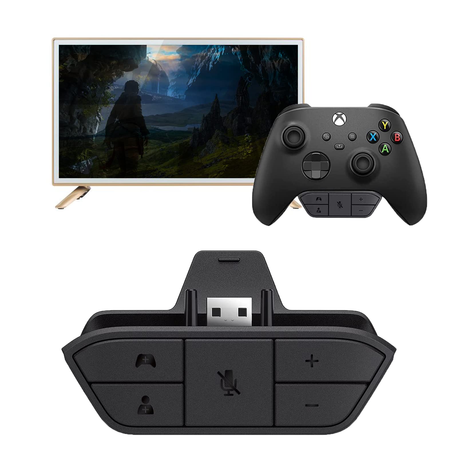 Gugxiom Stereo-Headset-Adapter für One, für -Headset-Adapter, für One-Headset-Adapter, Anpassung der Audiobalance, Kopfhörer-Adapter für One-Controller für Game Sound Voice Chat