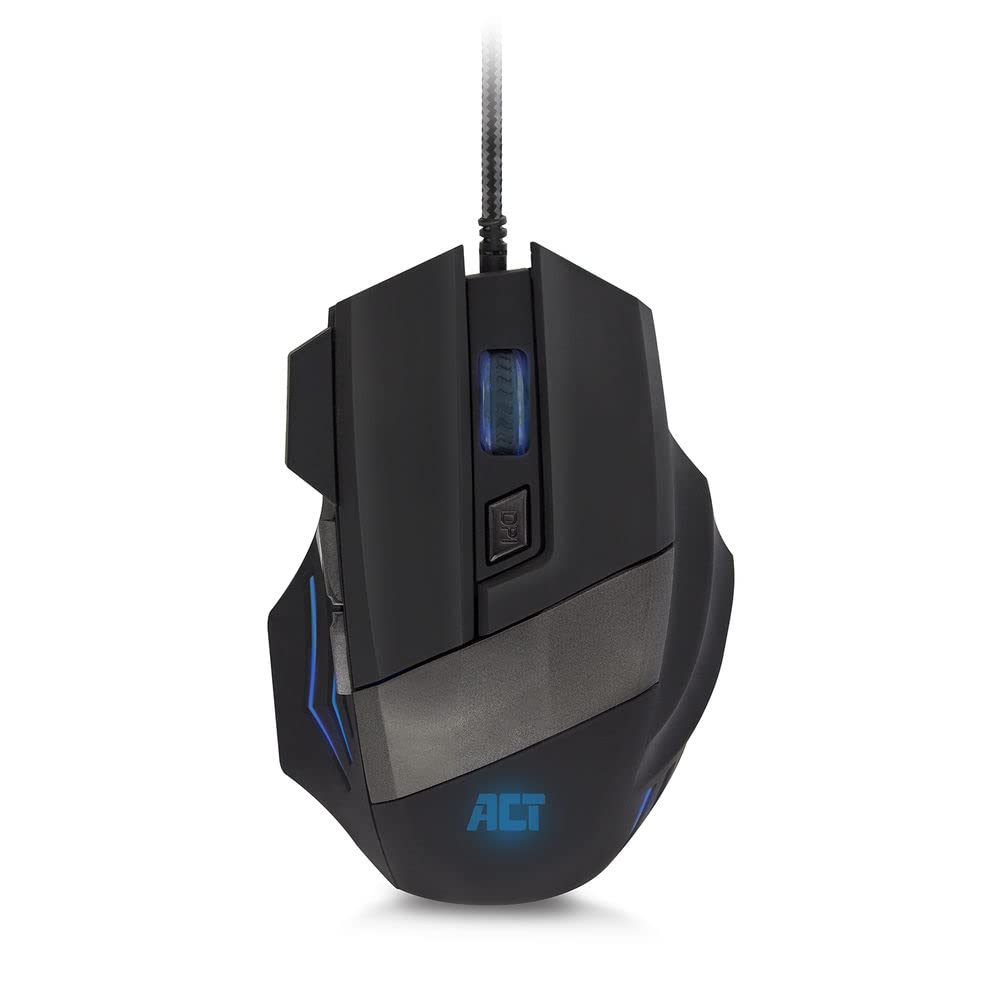 ACT Gaming Maus mit Kabel, 3200 DPI Hohe Präzision, 6 Tasten, 4 LED Leuchten RGB Maus, Ergonomisches Design – AC5000