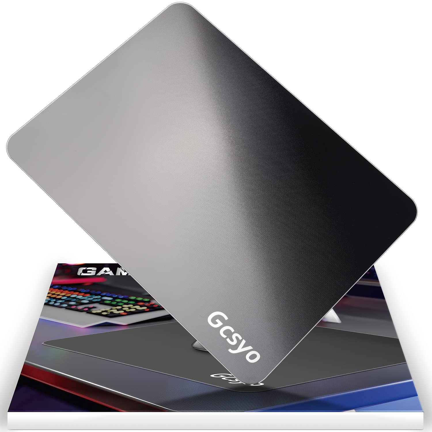 Gaming Mauspad Glas Mousepad 350x260 Gaming Mousepad groß für Roccat Razer Logitech Maus Wasserdicht Anti Rutsch für Computer PC Professionelle Gamer Verbessert Präzision und Geschwindigkeit Schwarz