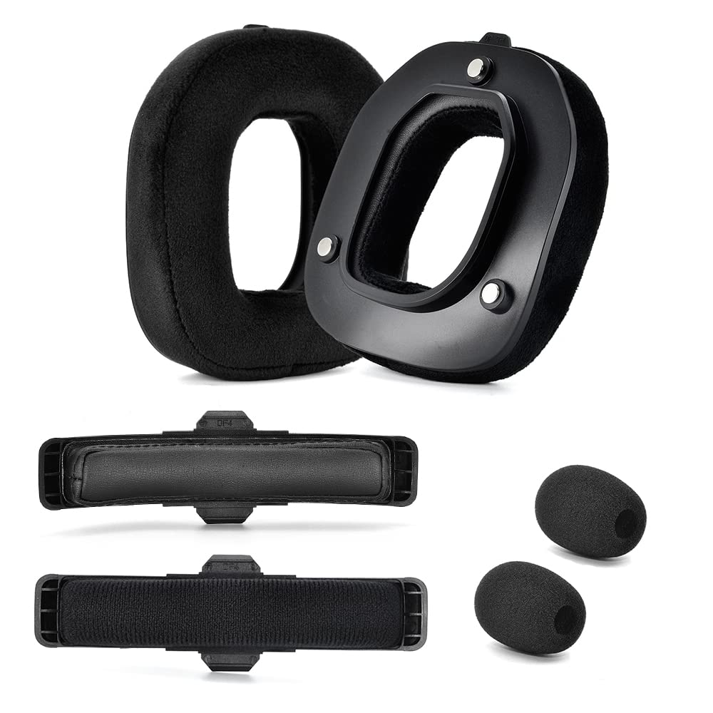 A50 Gen 4 Mod Kit - Ersatz Ohrpolster Stirnbänder für Astro Gaming A50 Kabelloses Headset Gen 4, Mikrofonschaum, Ohrpolster/Tassen/Pads,A50 Gen 4 Zubehör,Dicke hinzugefügt(Schwarzer Samt)