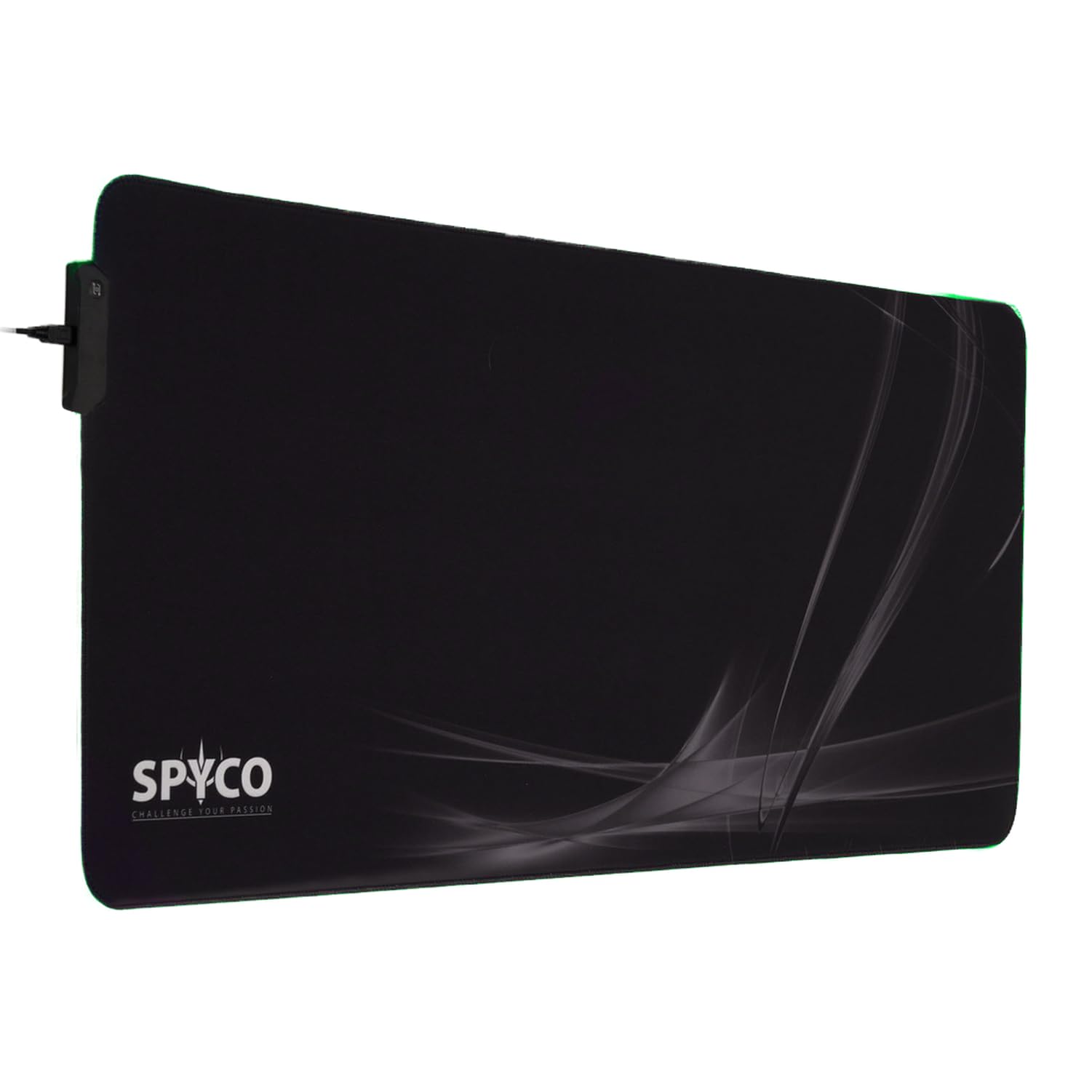 SPYCO Backing PA-142, Gaming Pad mit RGB-Beleuchtung, 900mmx400mm, Micro-USB-Port, glatter Gummifuß 3mm, rutschfest, wasserabweisend, fusselfrei, maximale Laufruhe