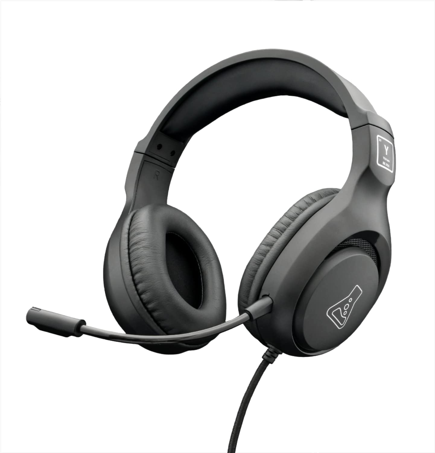 THE G-LAB Korp Yttrium Gaming Headset for PC PS4 PS5 Xbox Switch Gaming Headset with Microphone Foldable Stereo, Strong Bass Microphone 3.5mm Jack (Black)