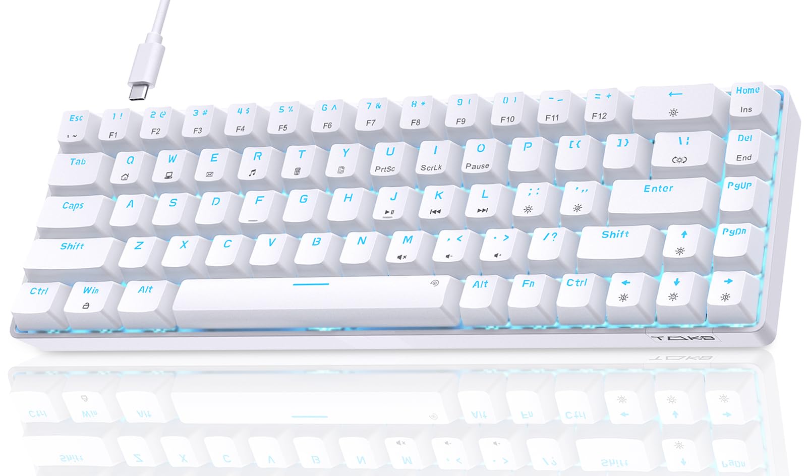 Dierya×TMKB T68se Gaming Mechanische Tastatur,60% Prozent Tastatur,Ultra-Compact Mini 68 Tasten Anti-Ghosting,Typ-C-Datenkabel,US Layout für PC Windows Gamer Typist,Red Linear Switch