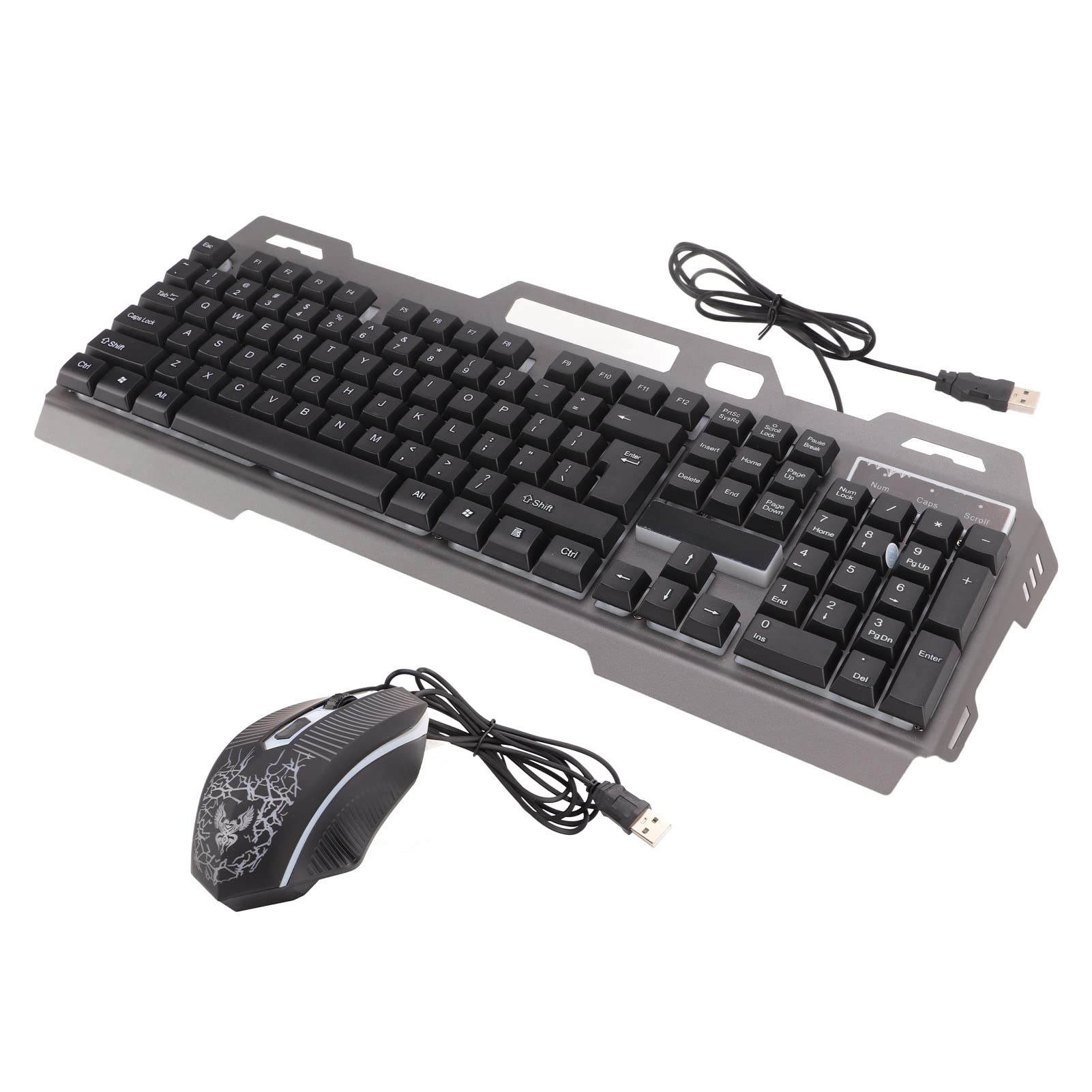 Kabelgebundene Gaming-Tastatur, 104 Tasten, RGB-Hintergrundbeleuchtung, USB-Tastatur-Maus-Set, Mechanische Gaming-Tastatur und Maus-Kombination, für Windows 7 8 10, für PC/Mac-Gamer, Schreibkräfte, Re