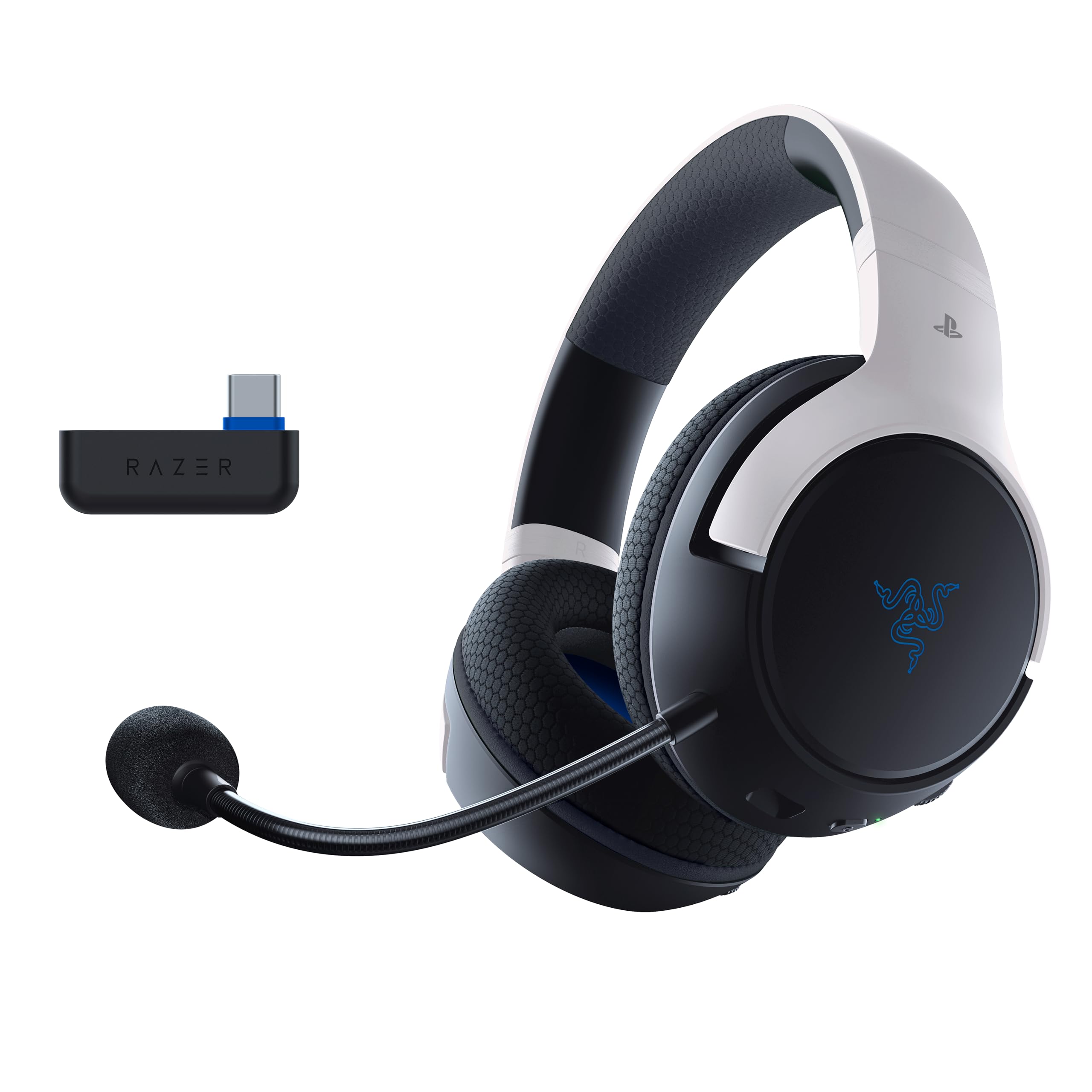 Razer Kaira HyperSpeed (PlayStation Licensed) - Drahtloses Gaming-Headset für PlayStation - 2,4 HyperSpeed und Bluetooth (Triforce 50mm, HyperClear-Mikrofon, USB, plattformübergreifend) Weiß