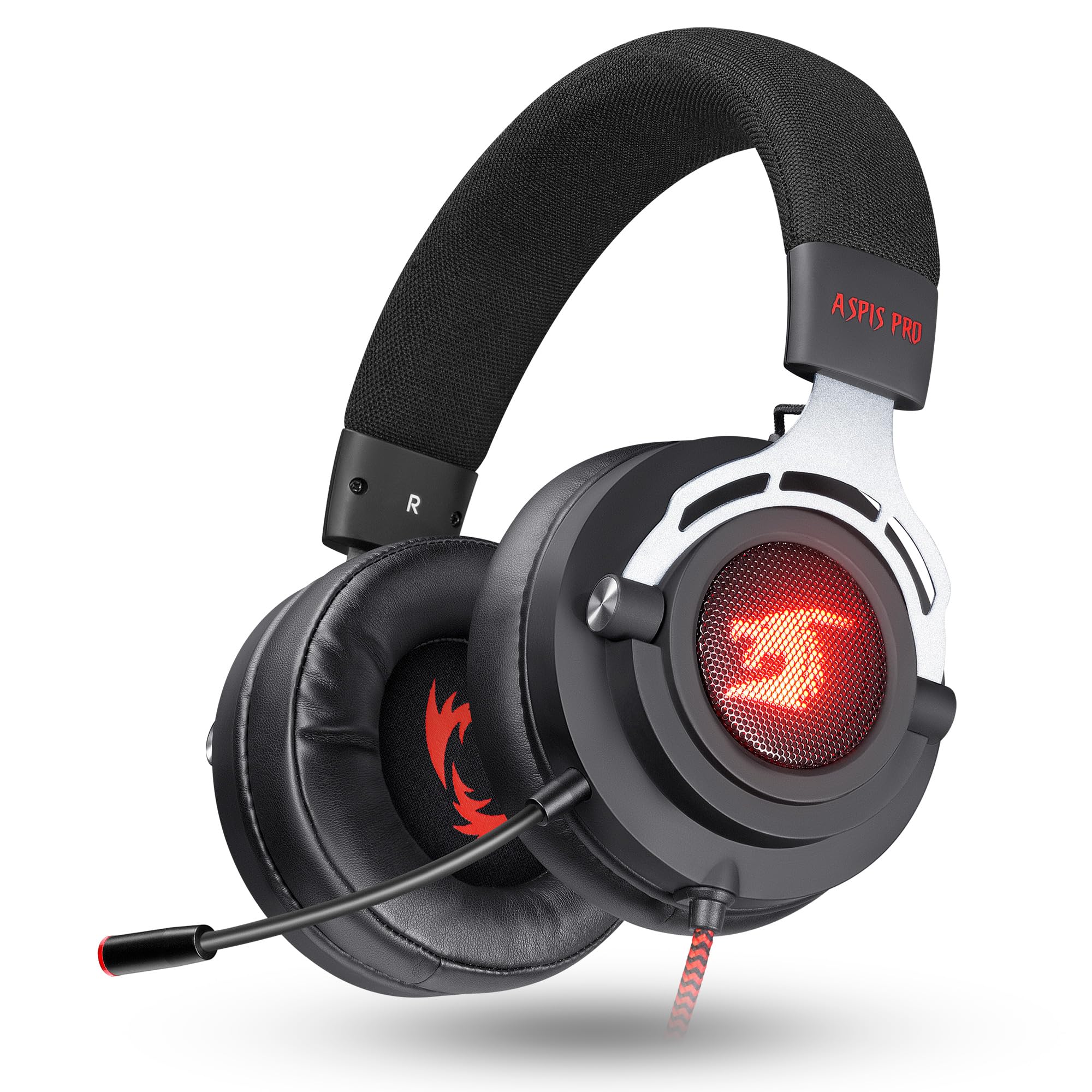 Defender® Aspis Pro Gaming Headset mit Mikrofon – 7.1 Surround Sound, USB, RGB, 50 mm Treiber, Vibration, Over-Ear, Abnehmbares Mikrofon, PC Headset, Lautstärkeregler, Kabelgebunden