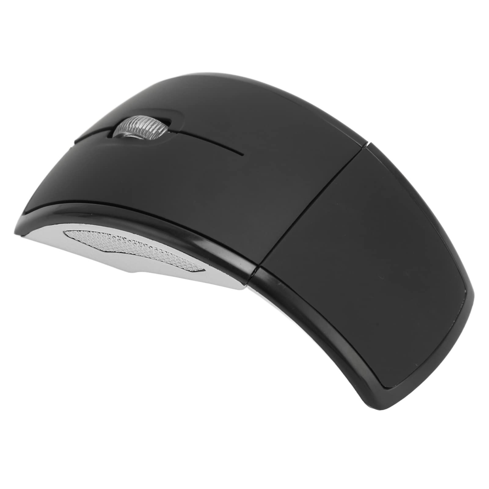 Drahtlose Faltbare Computermaus, Tragbare Kompakte Drahtlose Faltbare ABS-Maus 1600 DPI Matte Büro-Gaming-Maus, Plug-and-Play(Schwarz)