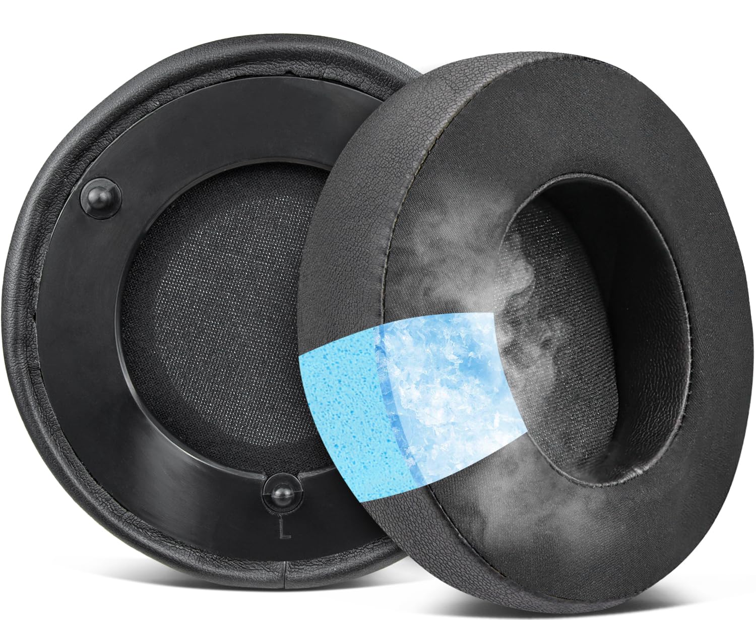 SOULWIT Kühlgel Ersatz Ersatzpolster Ohrpolster für Razer ManO'War, Man O' War 7.1, Man O War Tournament Edition Gaming-Headset,Polster mit hochdichtem