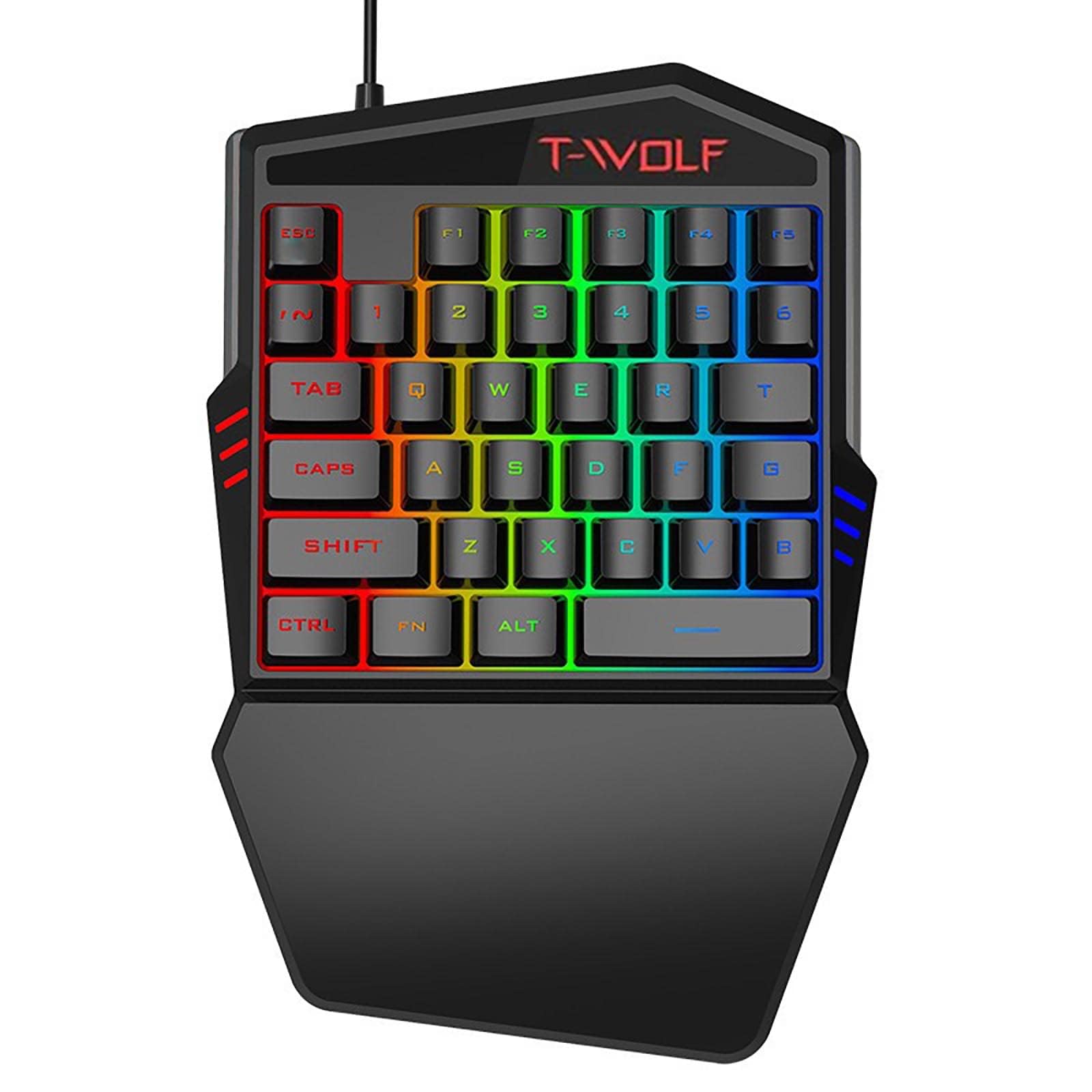 Gaming-Tastatur mit einer Hand, mit Hintergrundbeleuchtung 35 Tasten, RGB LED, mechanisches Tablet PC Windows Smartphone