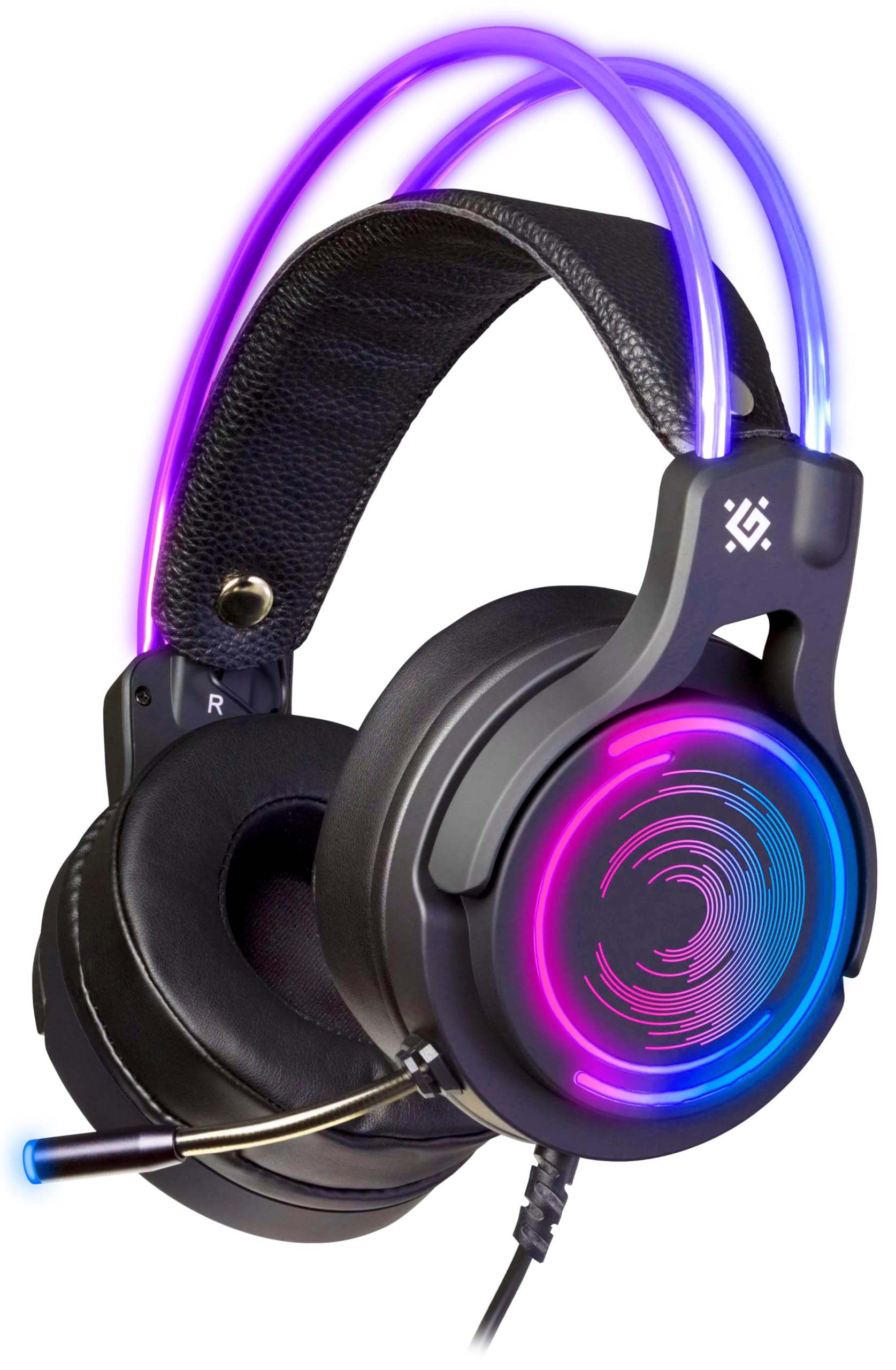 Defender® Gaming Headset, 7.1 Surround Sound, Gaming Kopfhörer PC mit Kabel für PS4, Laptop, Over-Ear-Kopfhörer mit Noise-Cancelling-Mikrofon, Headset Mit Mikrofon, LED-Licht, Schwarz