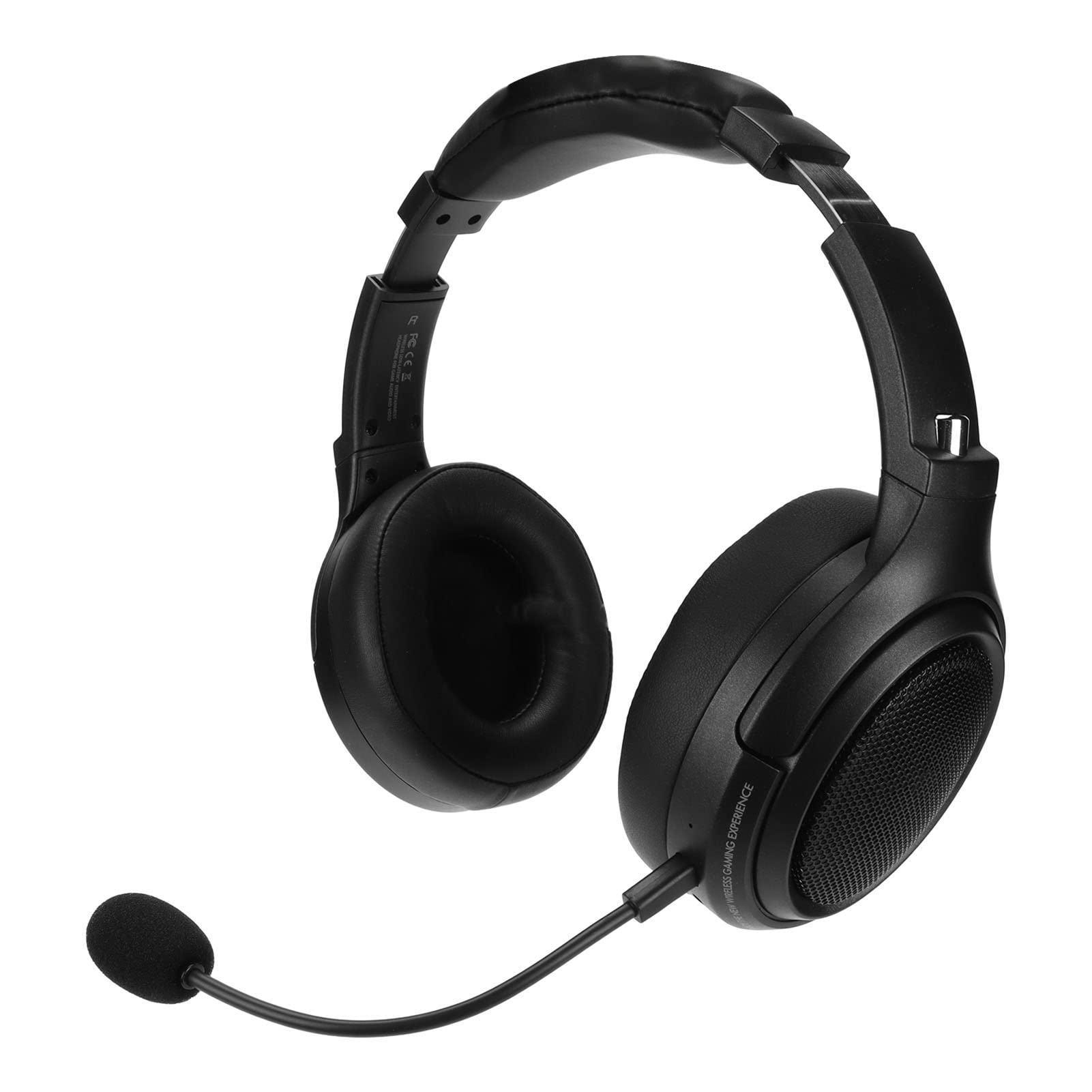 Garsent Kabelloses 2,4-GHz-Gaming-Headset, Over-Ear-Bluetooth-Gaming-Kopfhörer, Typ-C-USB-Dongle, 48 Stunden Akkulaufzeit, Gute Schalldämmung(Schwarz)