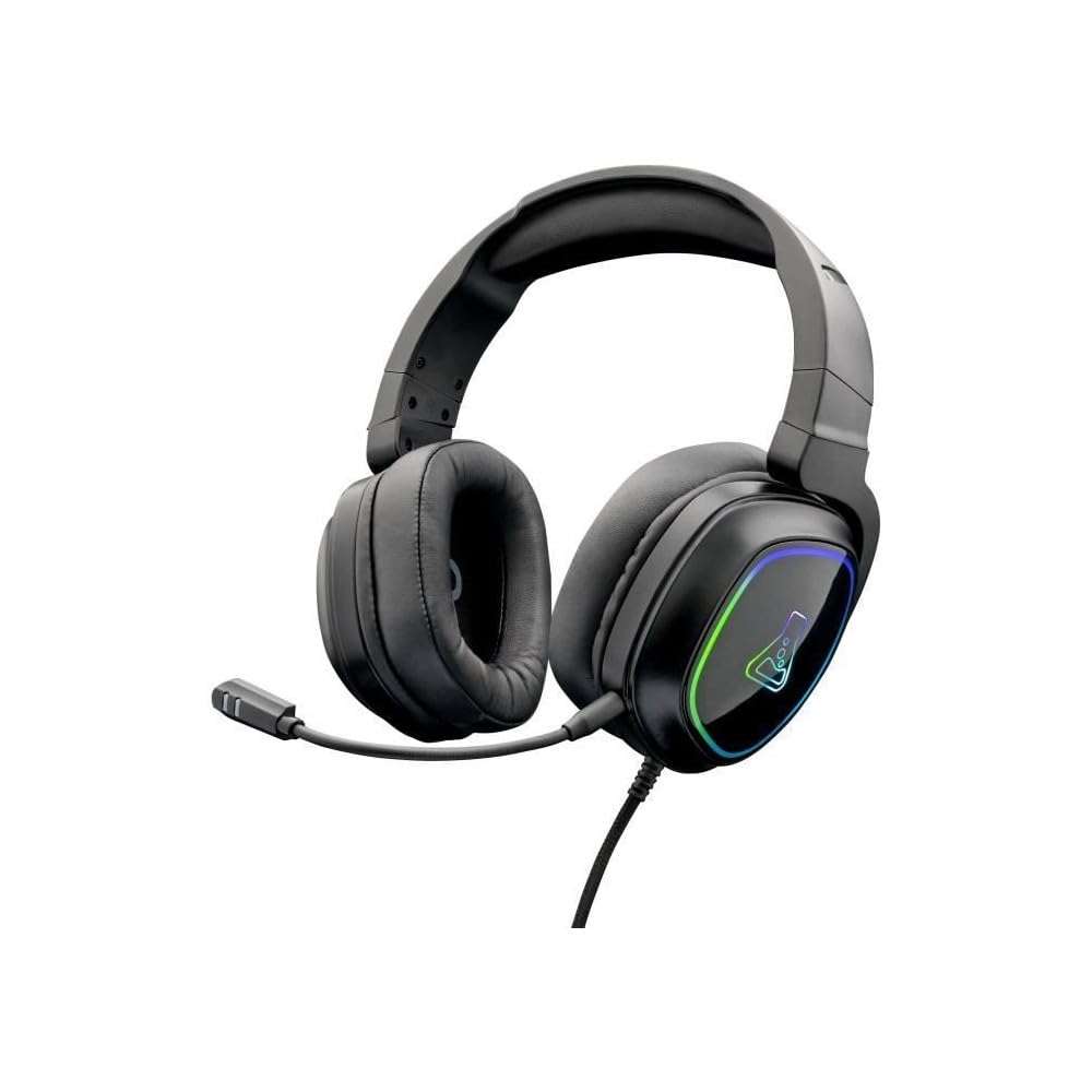 THE G-LAB - Korp Radium Gaming Headset mit abnehmbarem Mikrofon, Gaming Kopfhörer mit LED Licht, Gaming Kopfhörer mit Kabel Stereo Sound Bass 3.5mm, Kompatibel mit PS4/PS5/Xbox/Switch/PC