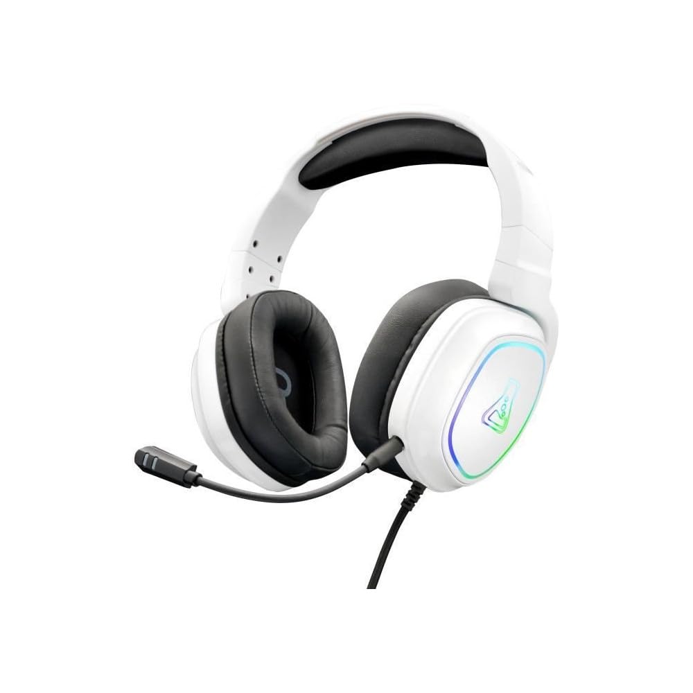 THE G-LAB - Korp Radium Gaming Headset mit abnehmbarem Mikrofon, Gaming Kopfhörer mit LED Licht, Gaming Kopfhörer mit Kabel Stereo Sound Bass 3.5mm, Kompatibel mit PS4/PS5/Xbox/Switch/PC
