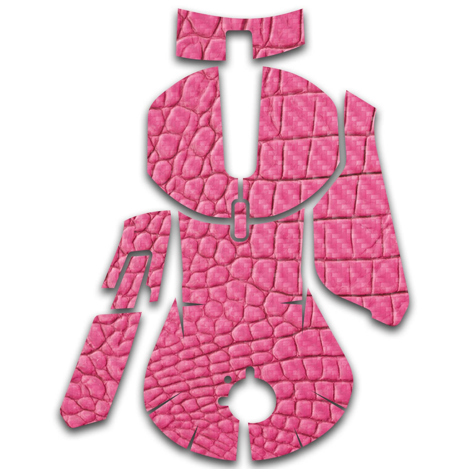MightySkins Carbonfaser-Hülle, kompatibel mit SteelSeries Rival 5 Gaming-Maus, Pink Gator-Skin, schützende, langlebige strukturierte Kohlefaser-Oberfläche, einfach anzubringen und zu ändern