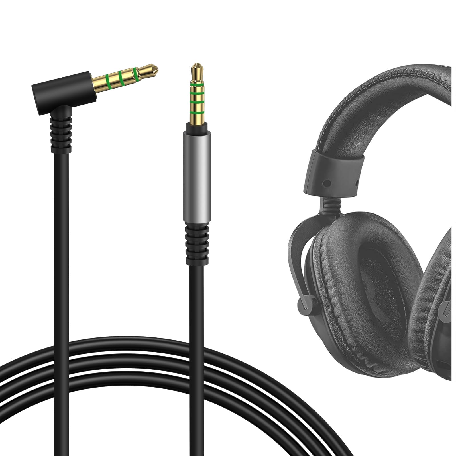 GEEKRIA QuickFit Audiokabel, kompatibel mit Logitech G Pro, G Pro X, G433, G233 Gaming Headset Kabel, 3,5 mm 5-poliges AUX-Ersatzkabel (1,2 m)