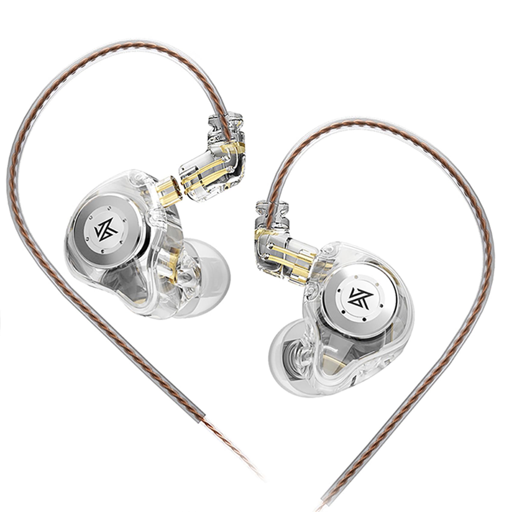 keephifi KZ EDX Pro In Ear Monitor Kopfhörer kabelgebunden KZ IEM Ohrhörer Dual DD HiFi Stereo Sound Bühne Ohrhörer Wired Gaming Earbuds für Musiker Sänger Audiophile (Weiß, Kein Mikro)