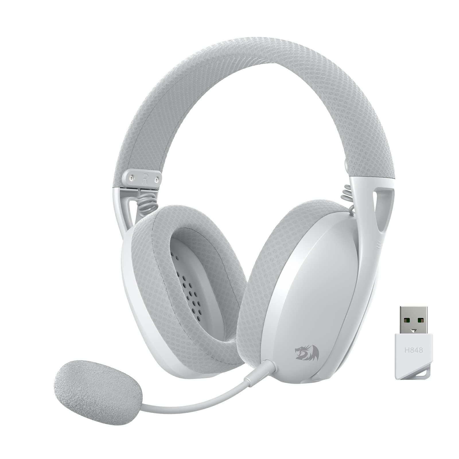 Redragon H848 BT Drahtloses Gaming-Headset – Leichtgewichtig – 7.1 Surround Sound – 40 mm-Treiber – Abnehmbares Mikrofon – Multiplattformen für PC, PS5/4/3, Switch, Handy