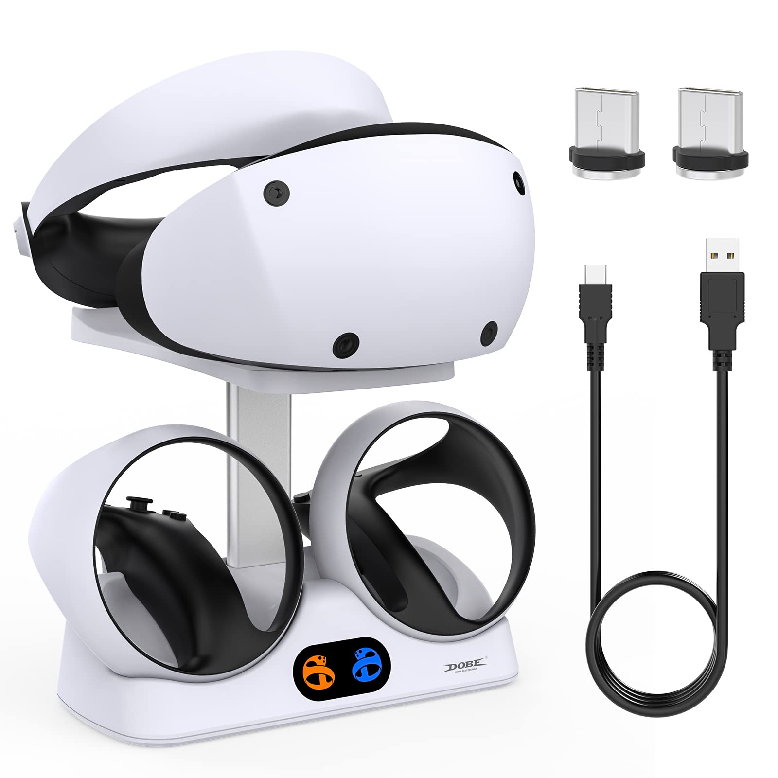 FASTSNAIL Ladestation für PlayStation VR2, vertikaler PS VR2 Headset- & Sense Controller-Ladehalter mit USB-C-Kabel, PS VR2 Zubehör