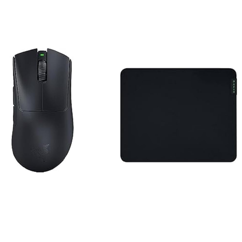 Razer DeathAdder V3 Pro - Kabellose ergonomische Esports-Maus Schwarz & Gigantus V2 Medium - Weiches Gaming-Mauspad