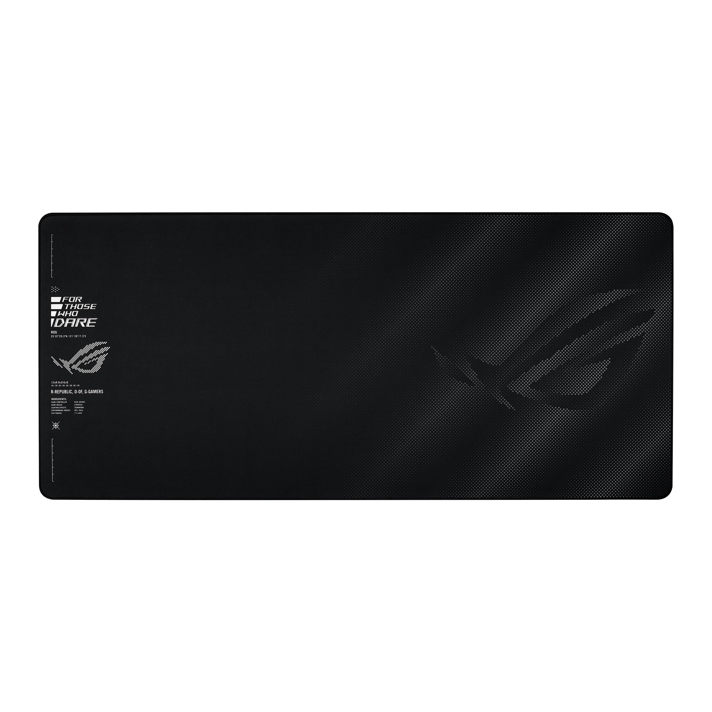 ASUS ROG Sheath II XXL Gaming-Mauspad (900 x 400 mm großes Mousepad, kühlendes Gewebe, optimierte Oberfläche für Esport und Gaming, ausfransungssichere, flach genähte Kanten, Schwarz)
