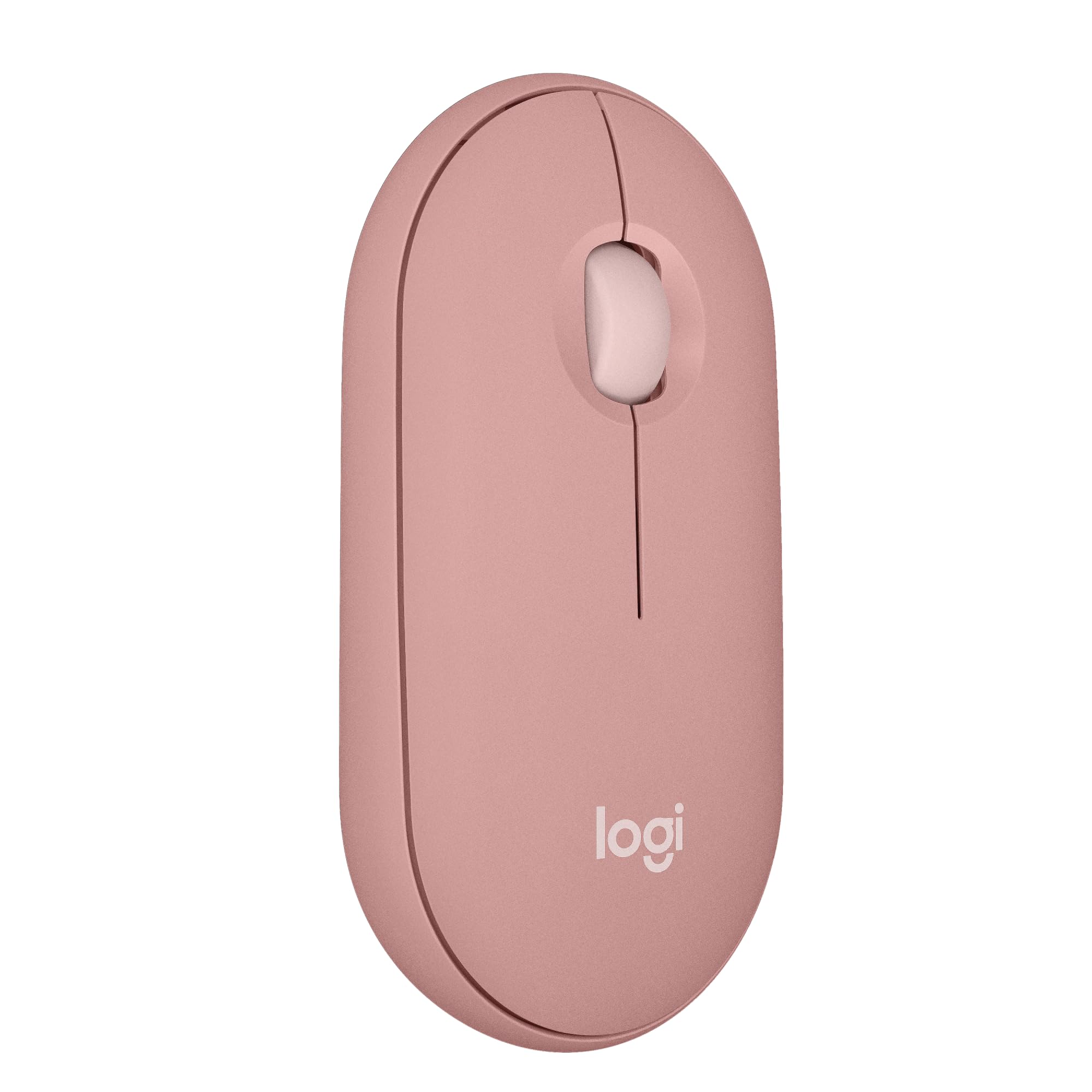 Logitech Pebble Mouse 2 M350s Schlanke Bluetooth-Maus, kabellos, tragbar, leicht, anpassbare Taste, leise Klicks, Easy-Switch für Windows, MacOS, iPadOS, Android, Chrome OS - Tonal Rose
