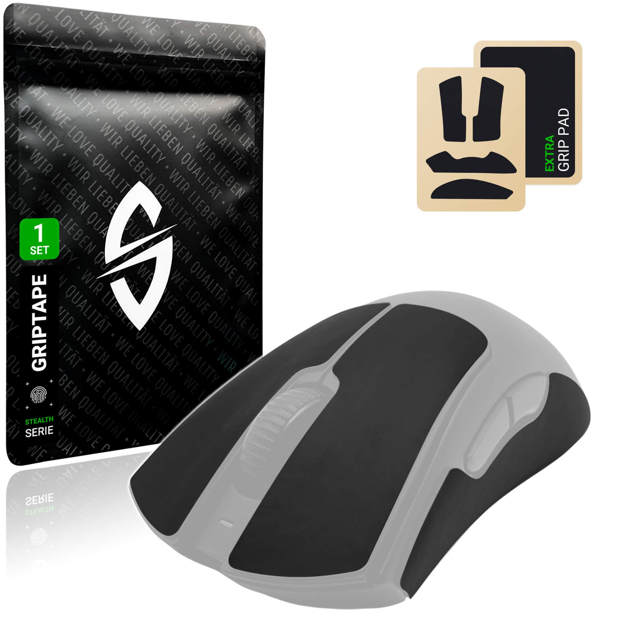 SensoryBoost Maus Grip Tape – kompatibel mit Razer Deathadder V3 Pro (inkl. Zuschnitt-Pad) Schweißabsorbierend, extrem rutschfest & Ultradünn (0,5 mm) – Rückstandsfrei – Gaming Zubehör