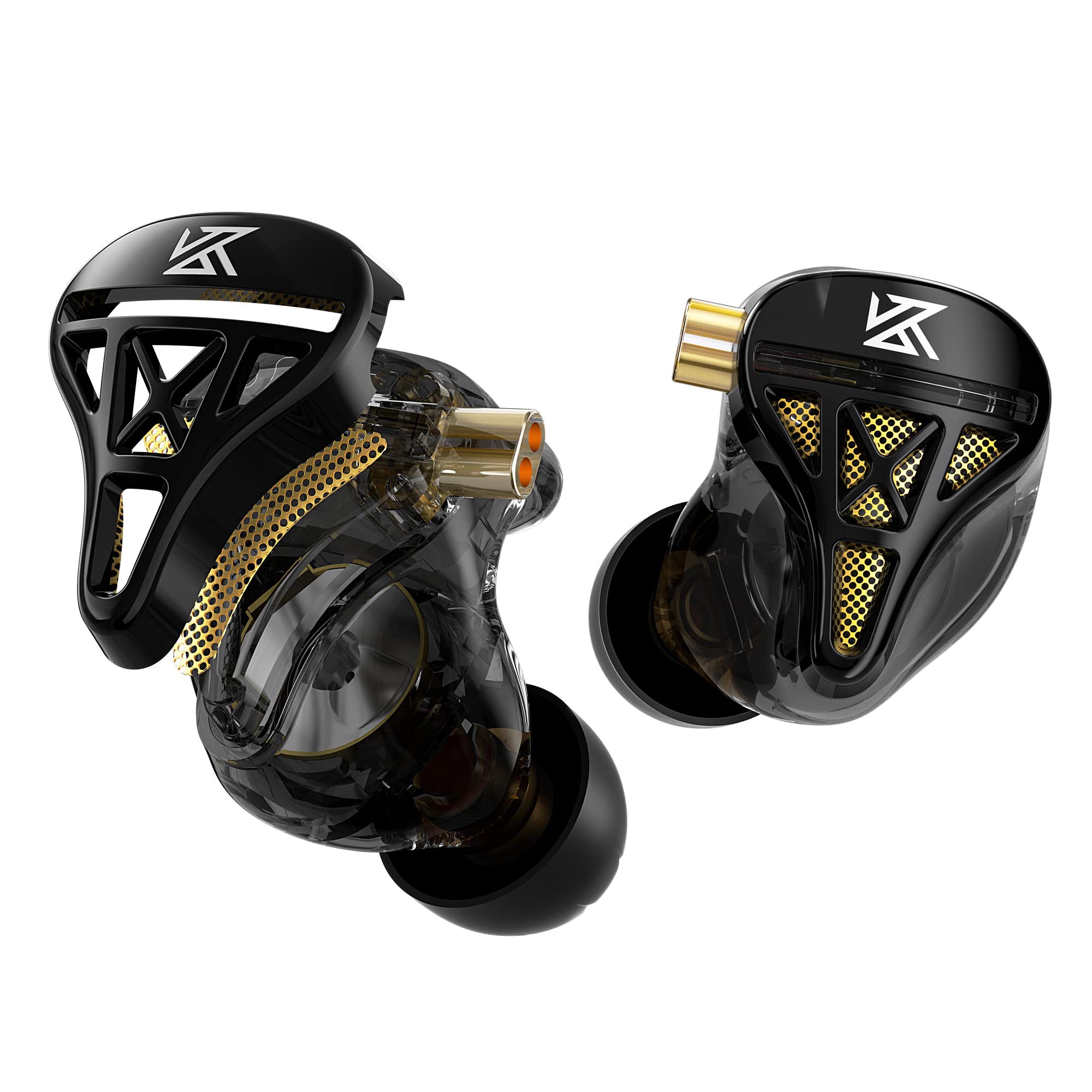 Yinyoo KZ DQS HiFi-In-Ear-Kopfhörer, dynamischer Treiber, kabelgebunden, halboffener Kopfhörer mit starkem Bass, leichte In-Ear-Monitore für Schlagzeuger, Musiker, Sport, Gaming (kein Mikrofon)