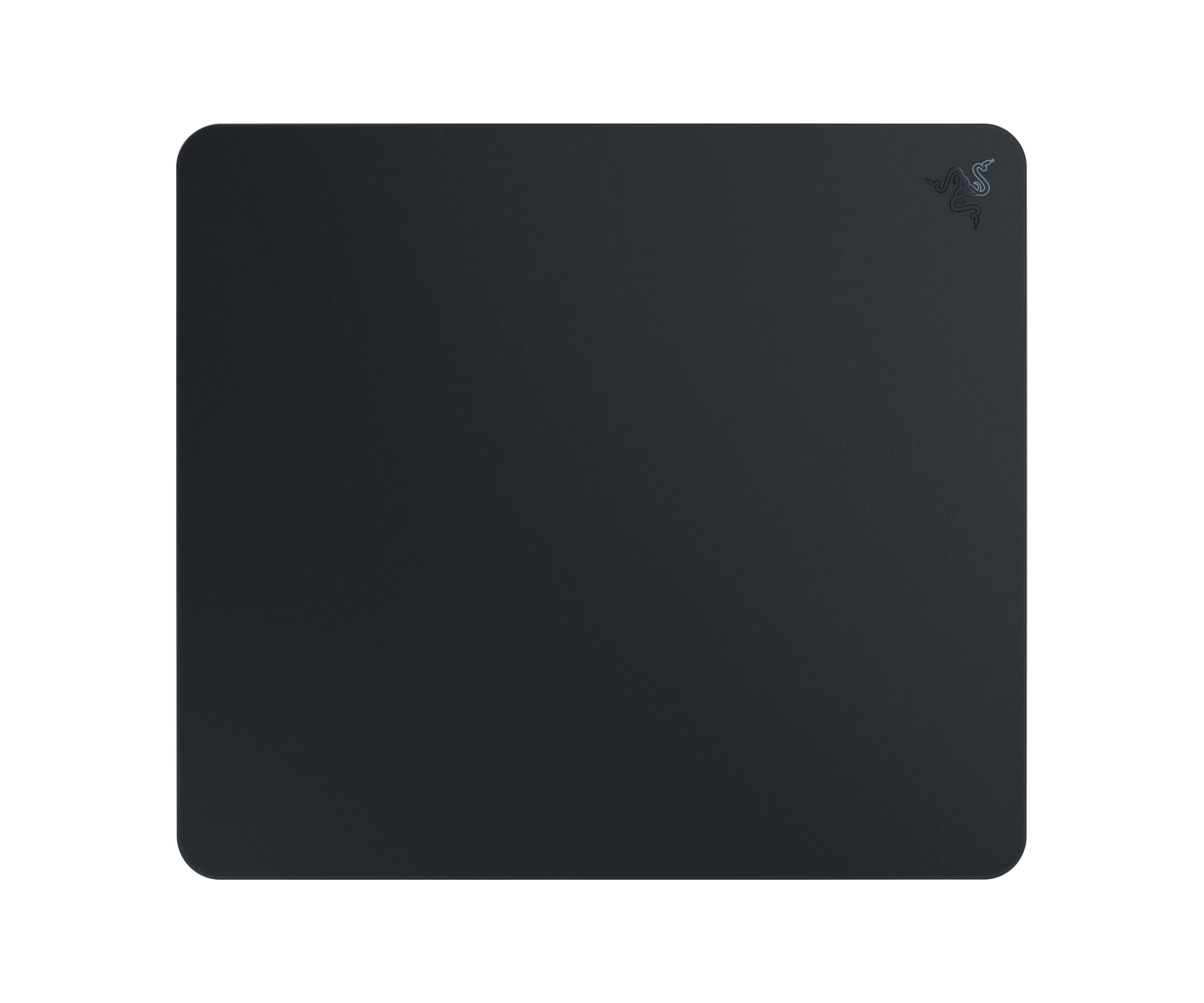 Razer Atlas Gaming-Mauspad aus gehärtetem Glas: ultraglatte, mikrogeätzte Oberfläche, schmutz- und Kratzfest, rutschfeste Unterseite, leise Mausbewegungen, Schwarz