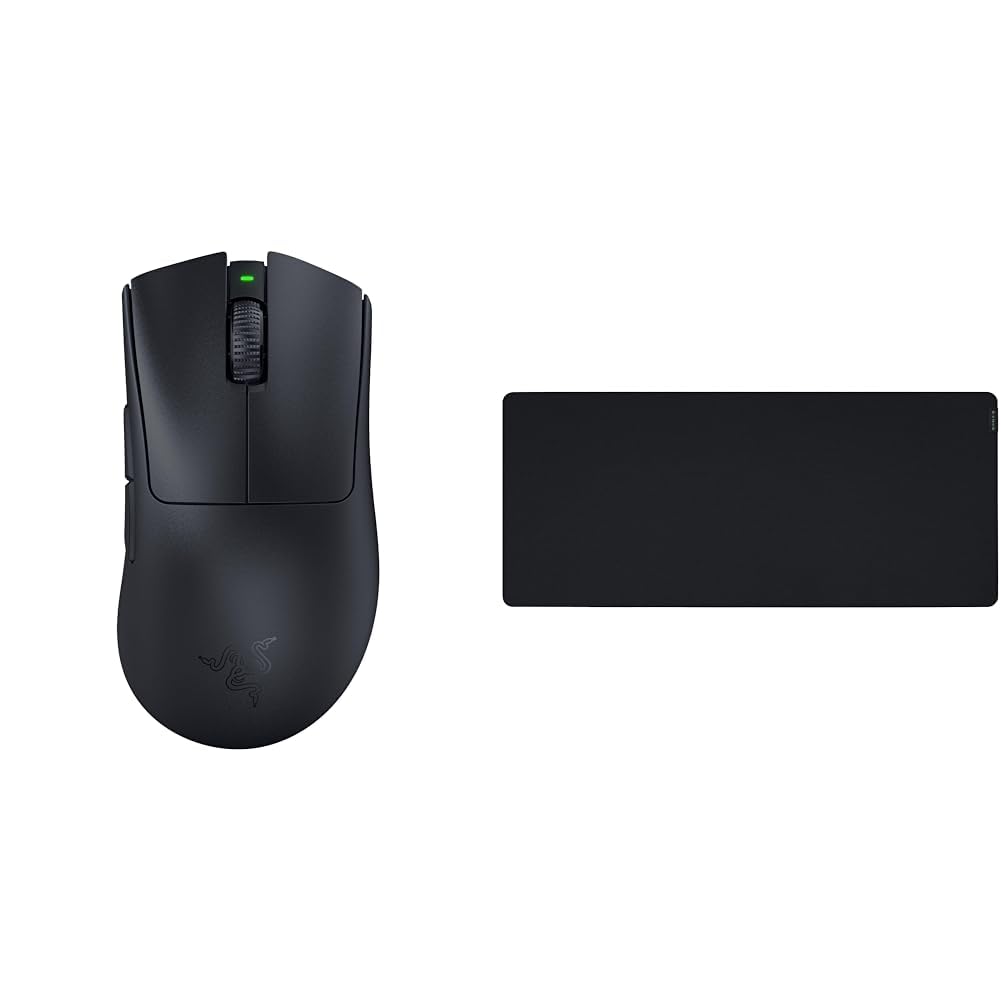 Razer DeathAdder V3 Pro - Kabellose ergonomische Esports-Maus Schwarz & Gigantus V2 XXL - Weiches Gaming-Mauspad für schnelle Spielstile und optimale Kontrolle, 940 x 410 x 4mm - Schwarz