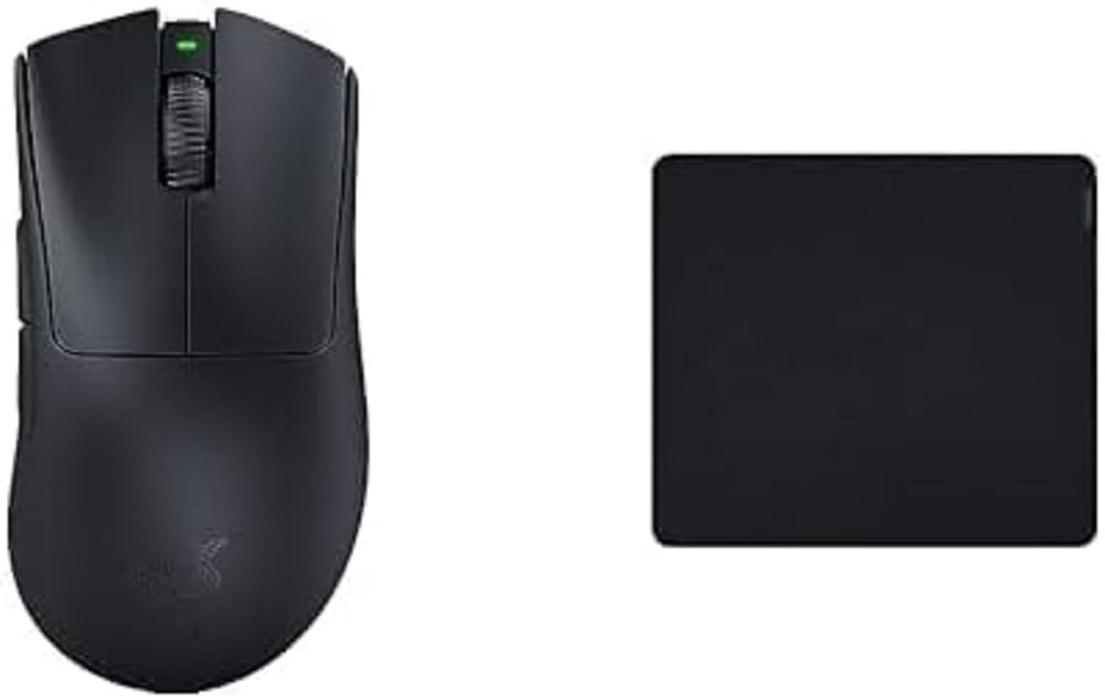 Razer DeathAdder V3 Pro - Kabellose ergonomische Esports-Maus Schwarz & Gigantus V2 Large - Weiches Gaming-Mauspad für schnelle Spielstile und optimale Kontrolle, 450 x 400 x 3mm - Schwarz