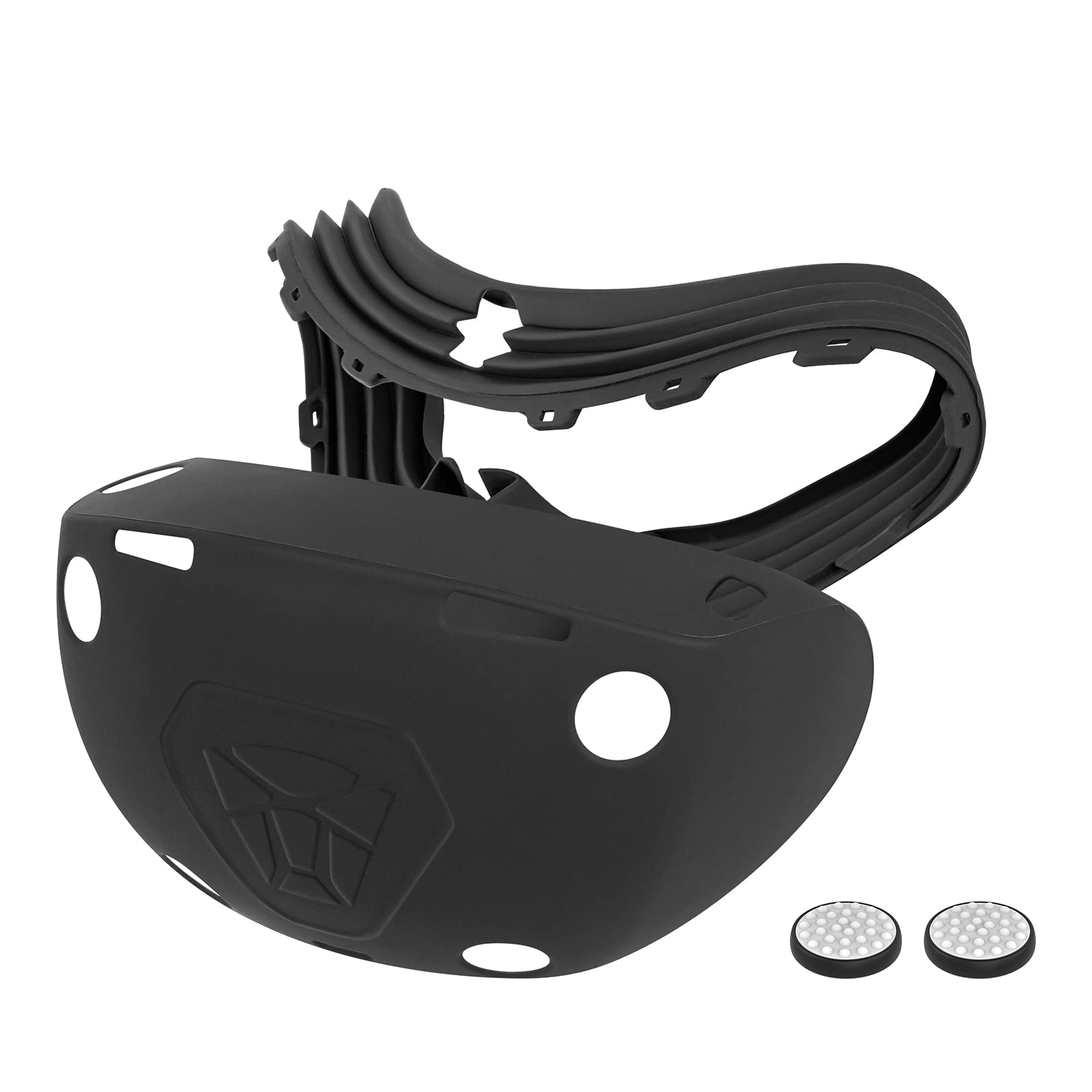 Geekria Silikon Cover Schutzhülle Kompatibel mit PS VR2, Playstation VR 2 Helm Full Wrap Silikon Schutzhülle Brille Schutzhülle Gaming Zubehör (Schwarz)