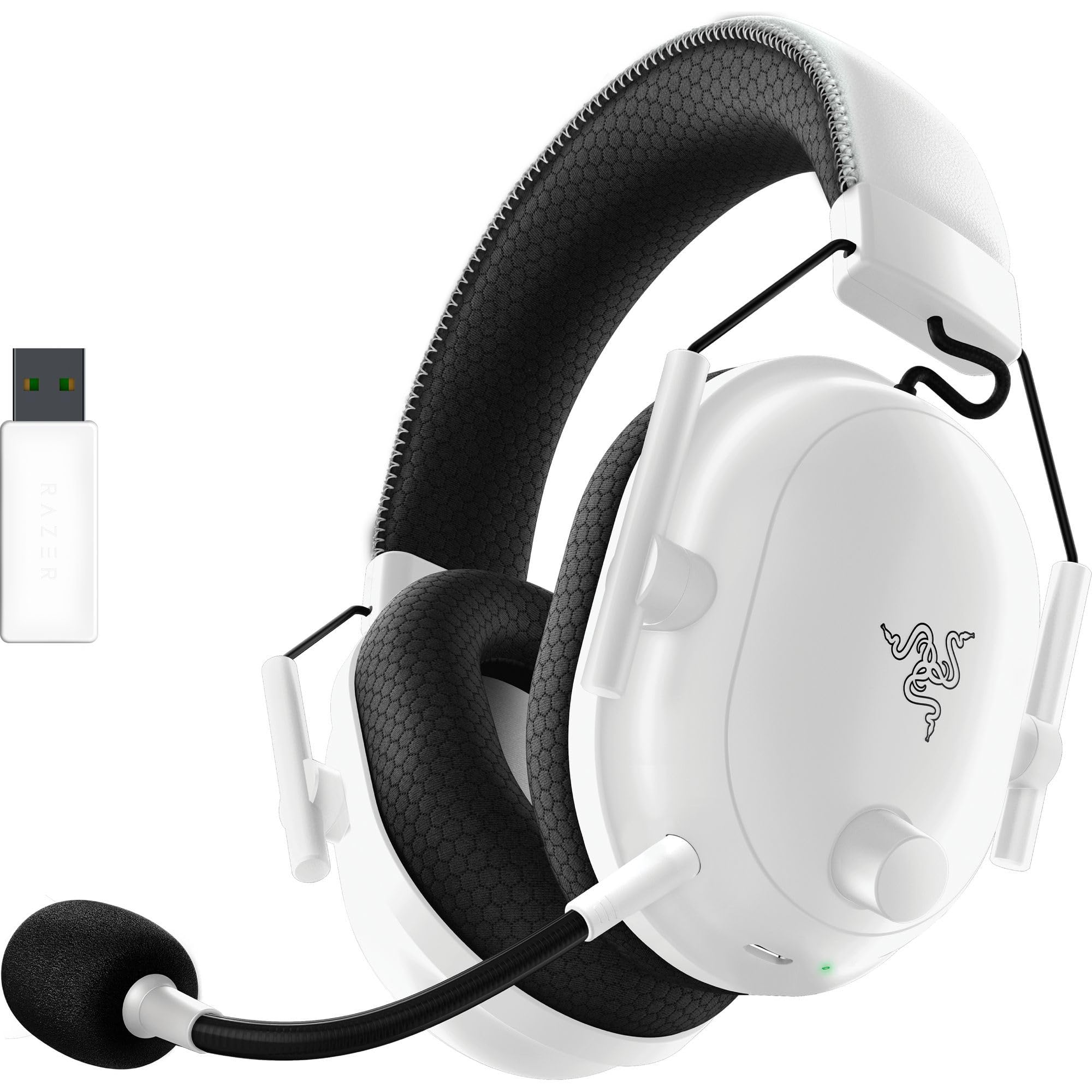 Razer BlackShark V2 Pro (2023) - Kabelloses Premium-Esports-Headset (HyperClear Super-Breitband-Mikrofon, Triforce Titanium 50mm Treiber, HyperSpeed Wireless-Technologie, bis zu 70 Std. Akku) Weiß